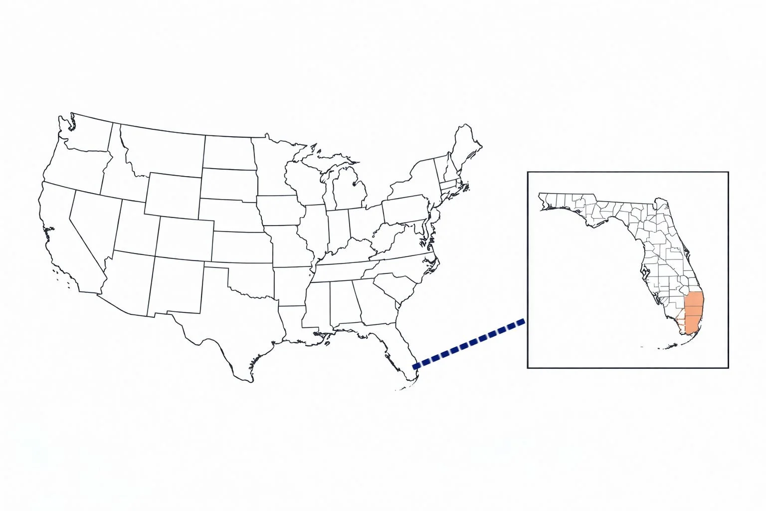 Map of Florida and the United States