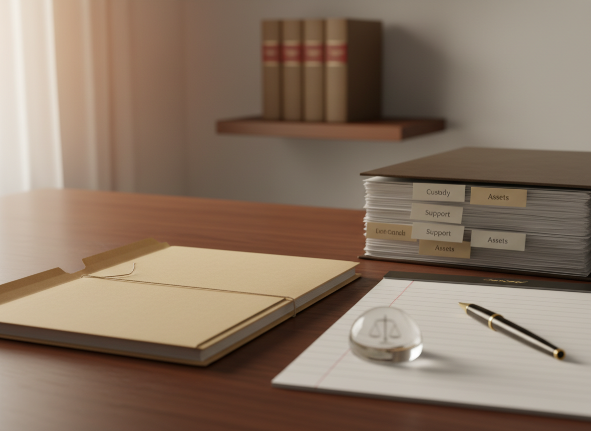 Legal documents on a desk