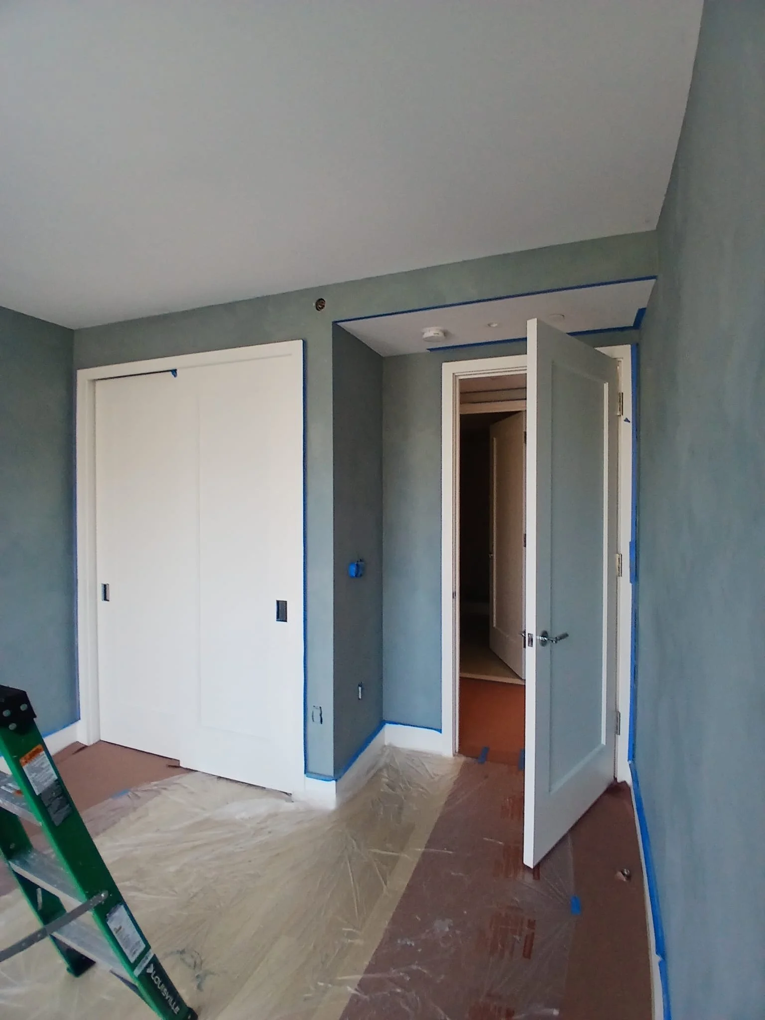 Unfinished room prior to limewash treatment in Manhattan apartment