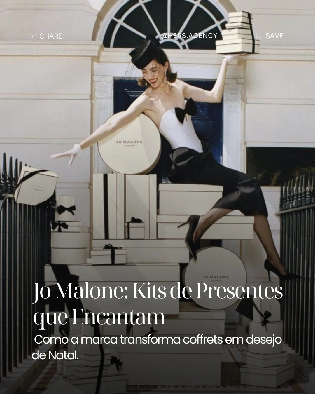 Todo dezembro, a Jo Malone lan&ccedil;a kits pensados para encantar: embalagens especiais, storytelling e um unboxing que j&aacute; &eacute; presente. 
O efeito? 
✨Ticket m&eacute;dio maior
✨Compra facilitada
✨ Marca refor&ccedil;ada como presente so