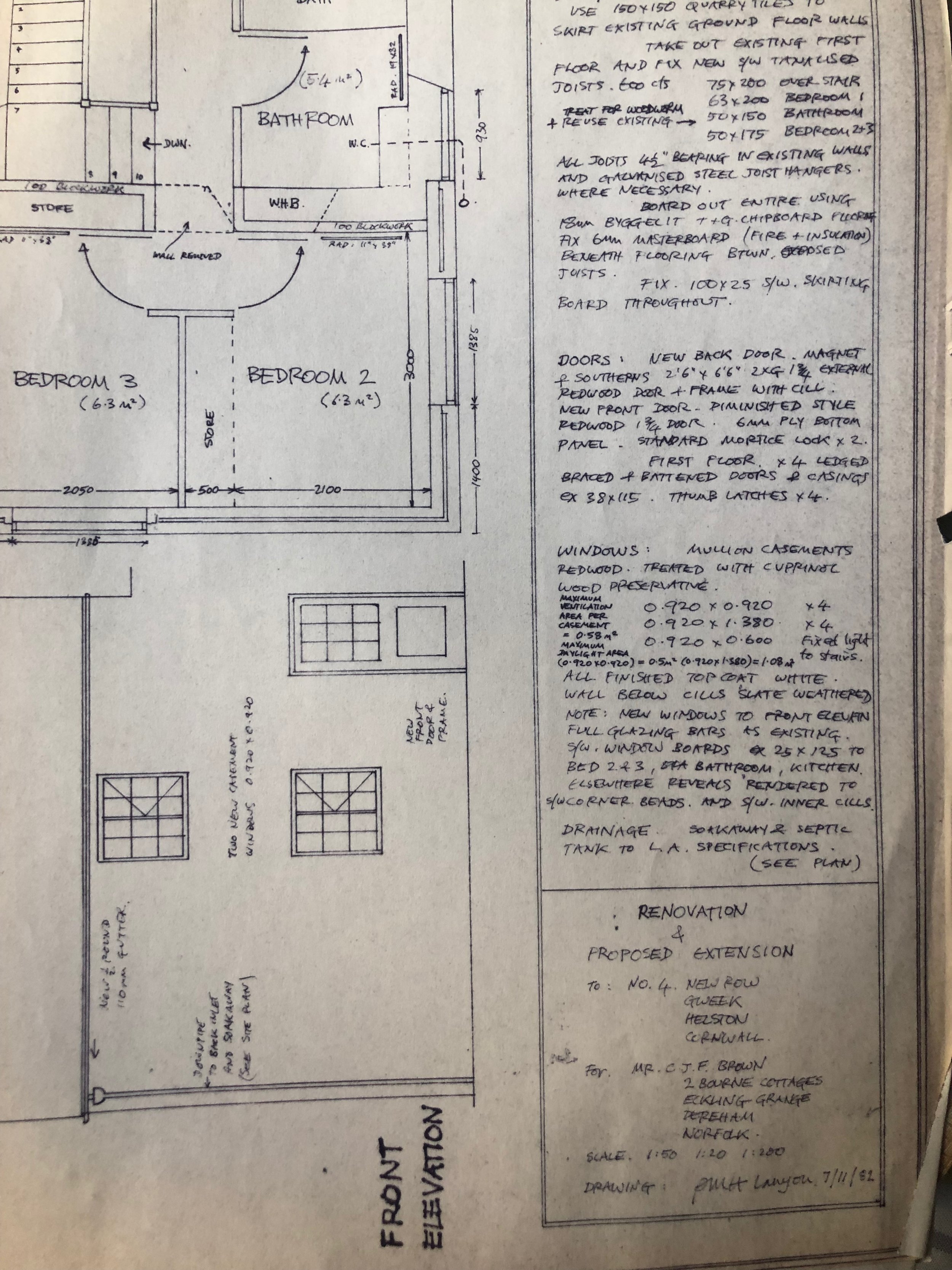He prepared all the architectural drawings for his conversion of their house in Leicestershire where he lived from 1978 until the move back to Cornwall in 1985.