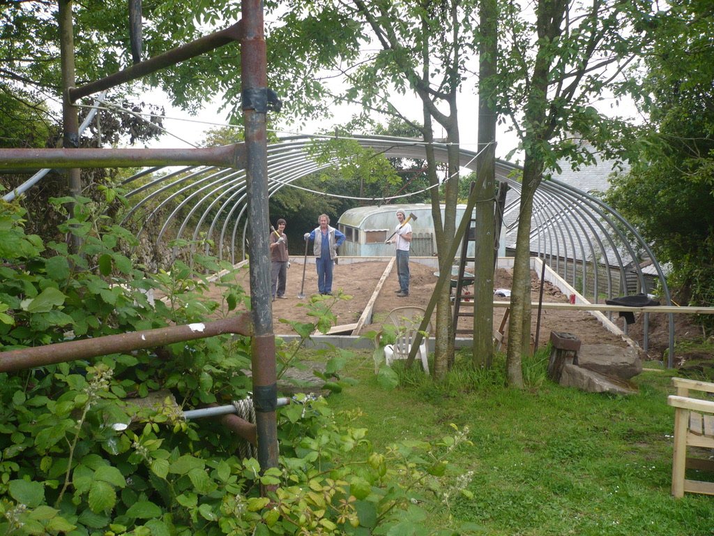 Building the giant studio tunnel with Wilf, Matthew and Arthur, 2011.