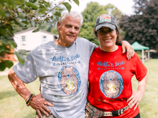Dave and his wife, Barbra White Crow at their beautiful property and sanctuary, Mother Bear Sanctuary and Retreat Center.