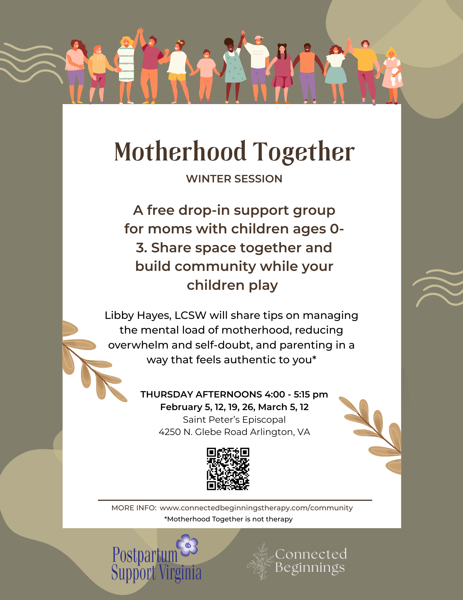 A flyer for a support group for new moms