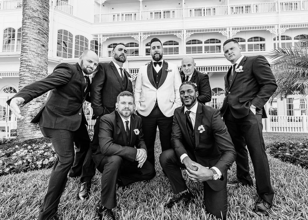 A groom is only as legendary as the men standing beside him. 🤍🖤

Photo Love: @mariariboliphotography 

#weddingcrew #groomsmenphotos #weddingmoments #centralfloridaweddingplanner #weddingphotoideas #fairytalesandweddingbells #orlandoweddings #disne