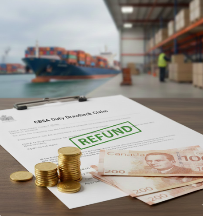Export and Duty Drawback, refund, money back from cbsa, refund from customs