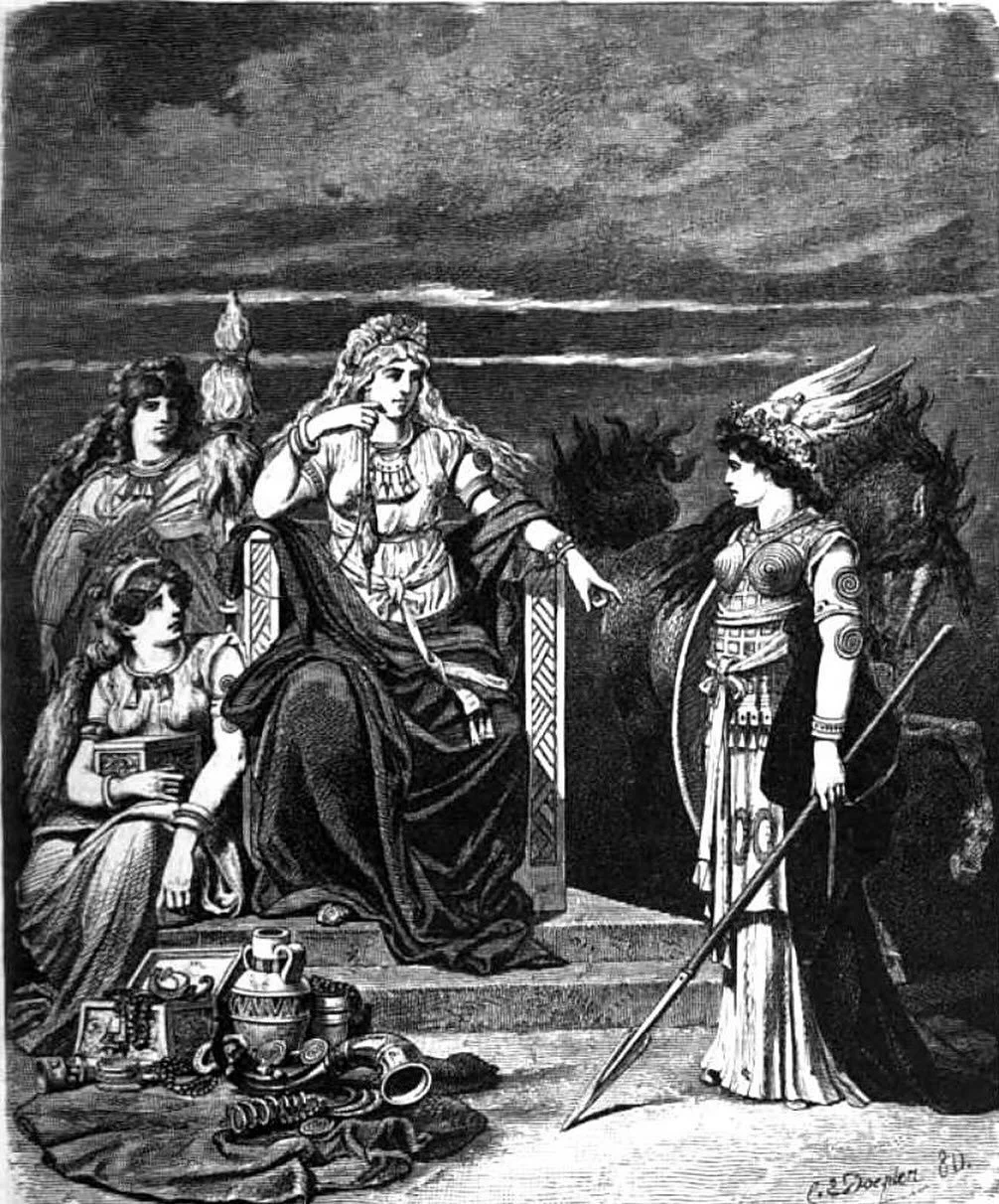 More pirate art! This time my worlds are colliding! 

I gave a lecture on the Windstar Pride back in May of this year about the artwork featuring Vikings, Valkyrie and Valhalla. This is a portrait of Frigg. Frigg (sometimes I see it written as Frigga