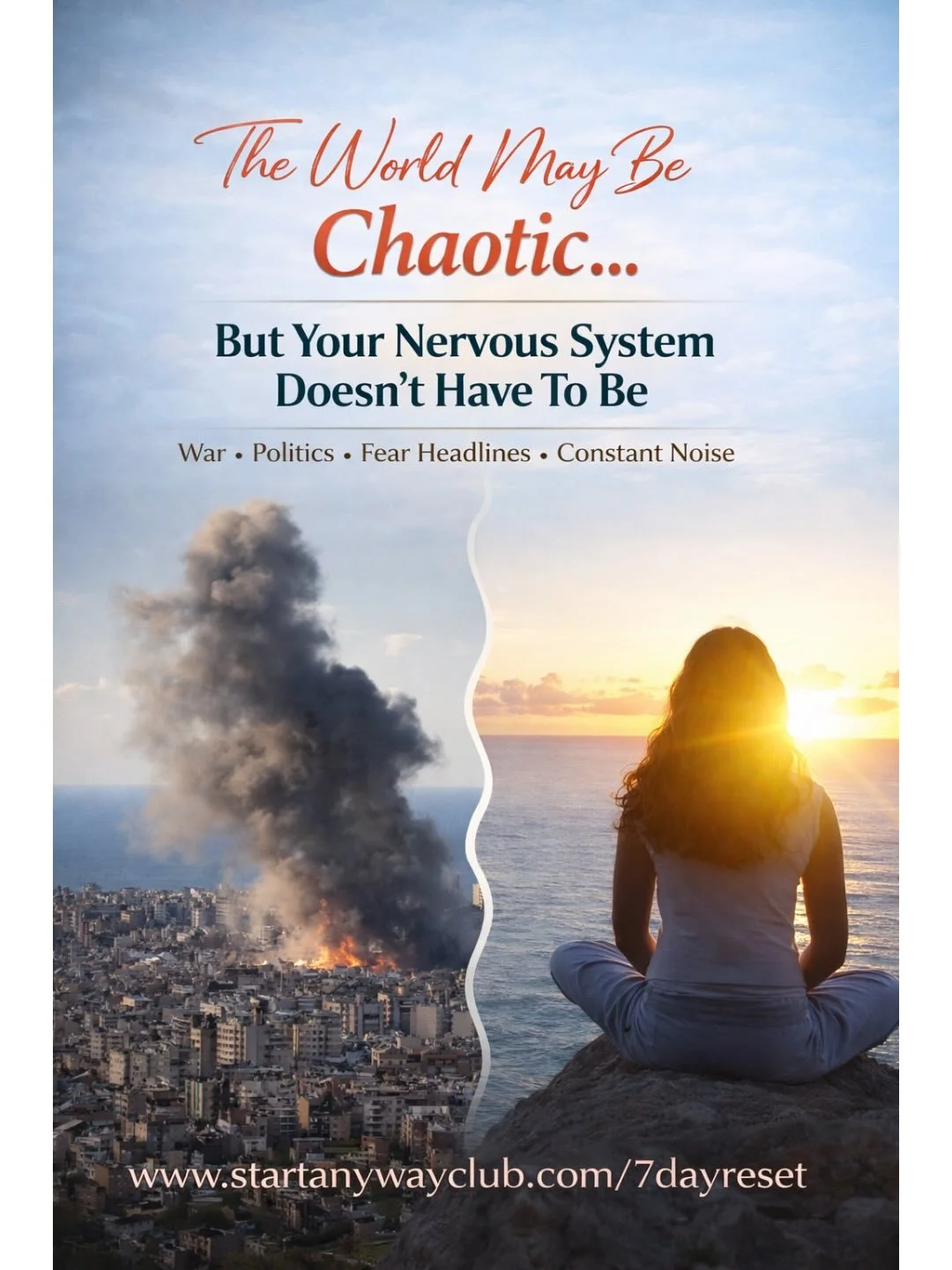 Every day we wake up to more chaos.

War.
Politics.
Fear headlines.
Endless opinions.
Personal challenges: Divorce, empty nest, job loss/change, loss of a loved one, health challenges.

Your brain is wired to detect threats.

When the amygdala &mdash