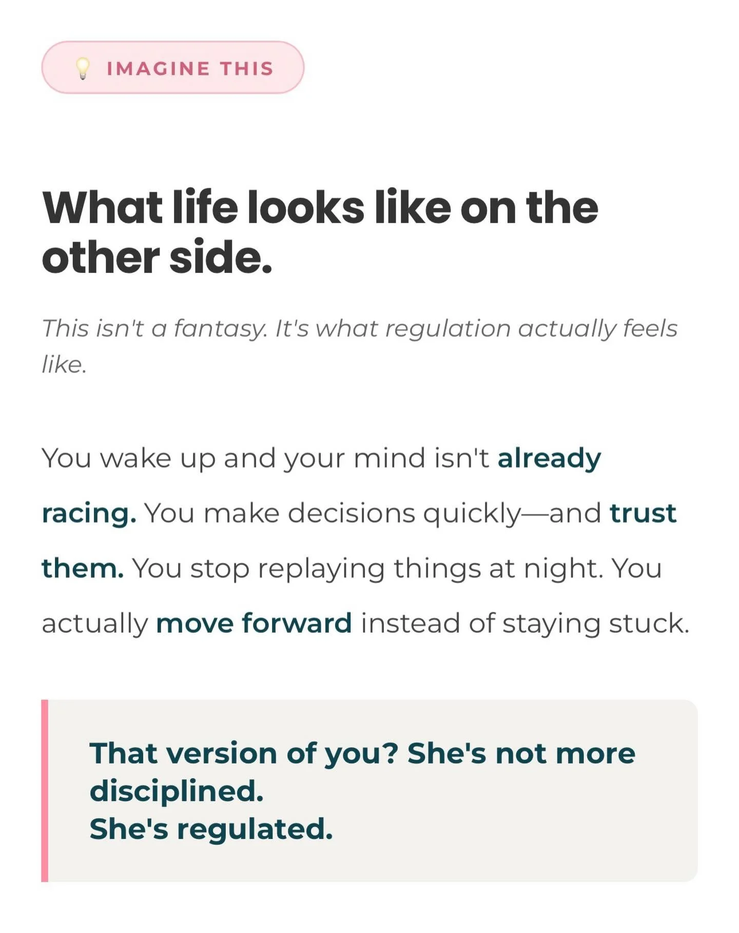 If your mind is already spinning before your feet hit the floor&hellip;
this isn&rsquo;t a discipline problem.

It&rsquo;s a nervous system problem.

You don&rsquo;t need more strategies, more planners, or more pressure.
You need a brain that feels s