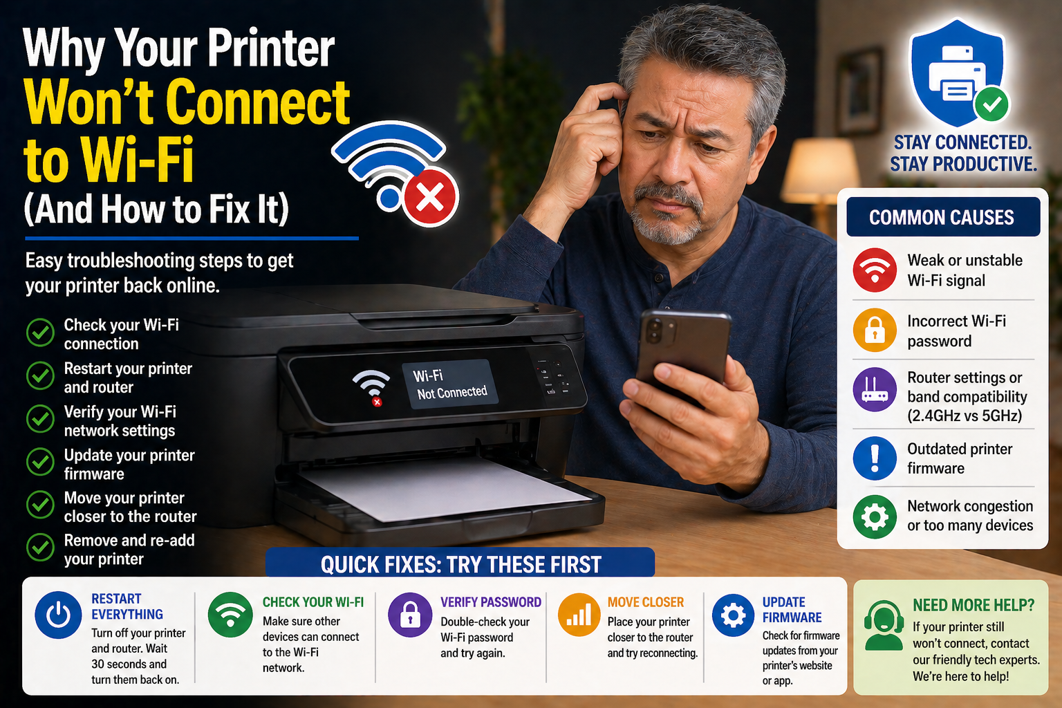 Why Your Printer Won’t Connect to Wi-Fi (And How to Fix It)