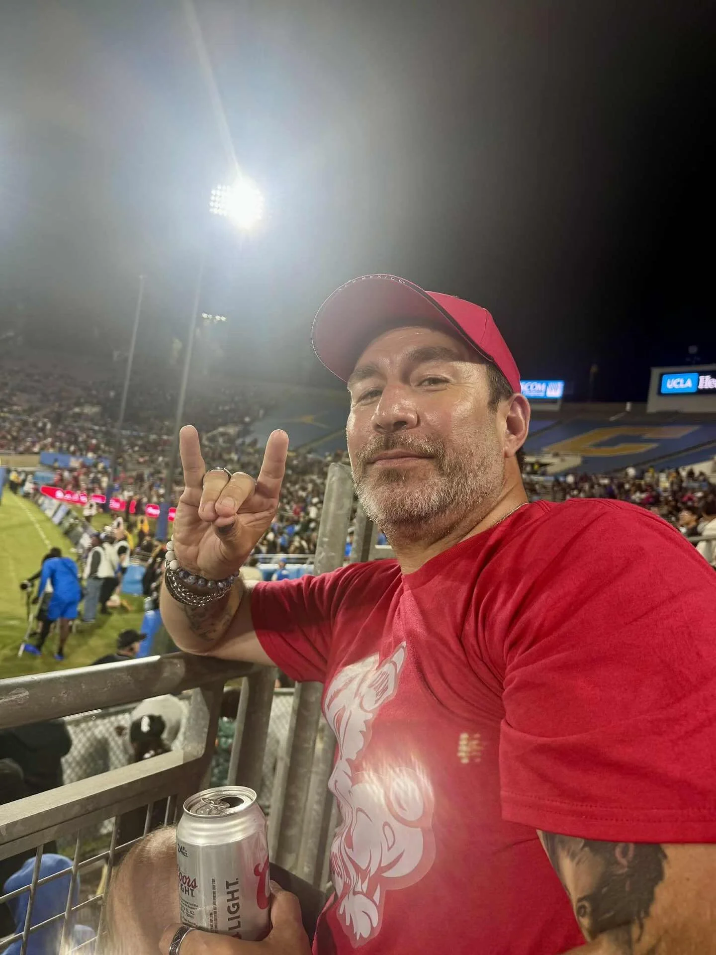 Our friend @dboysfan01 rocking the Abundant merch as the Lobos housed UCLA at the Rose Bowl! #GoLobos ! Merch and the ice cold Coors Light are both Abundant Design approved! 💪🏼