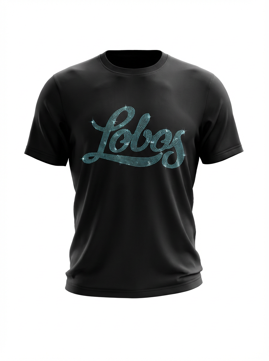 Lobos Rhinestone Tee Turquoise
