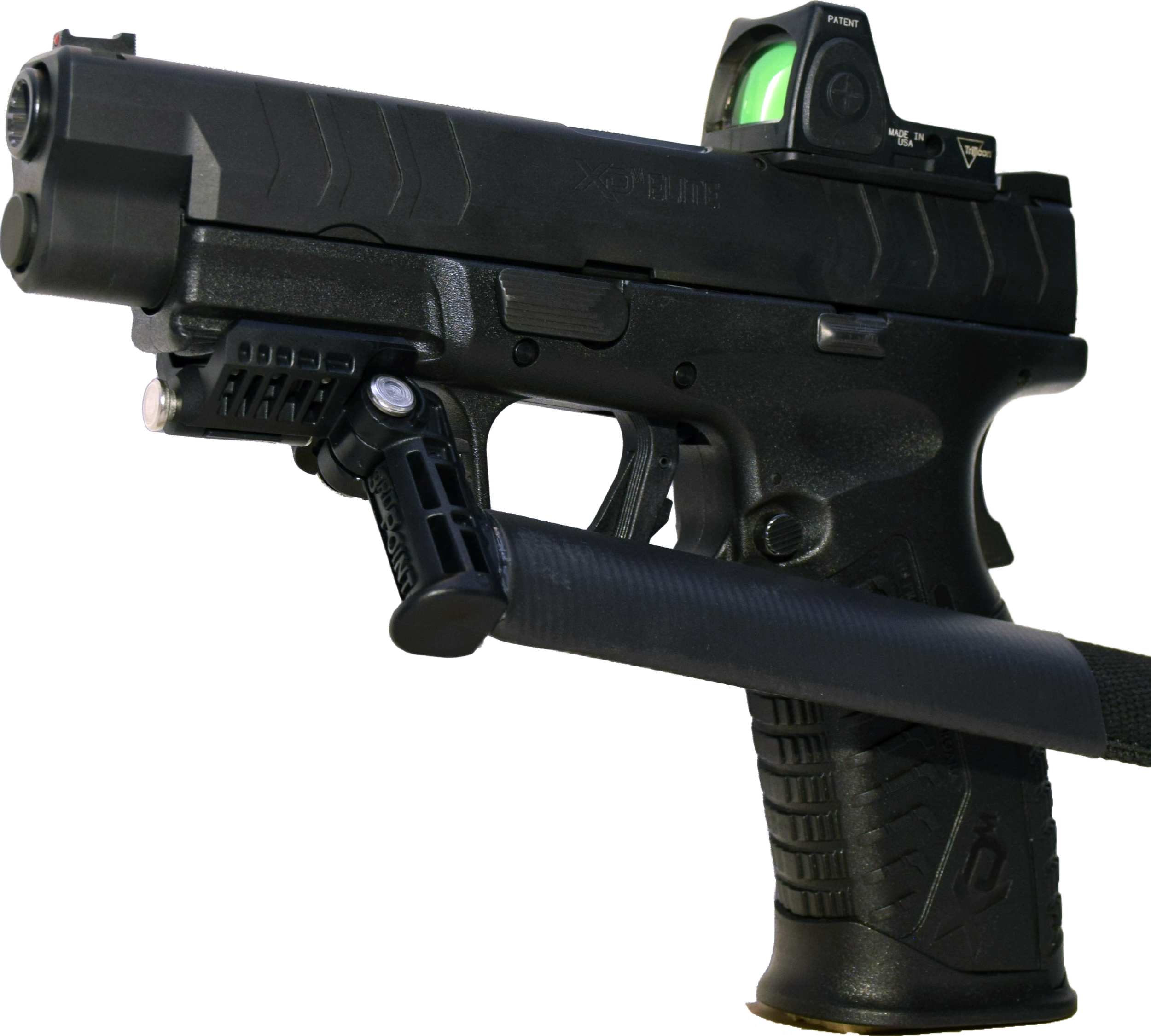 3rd Point pistol shoulder stock installed on a pistol, snap on