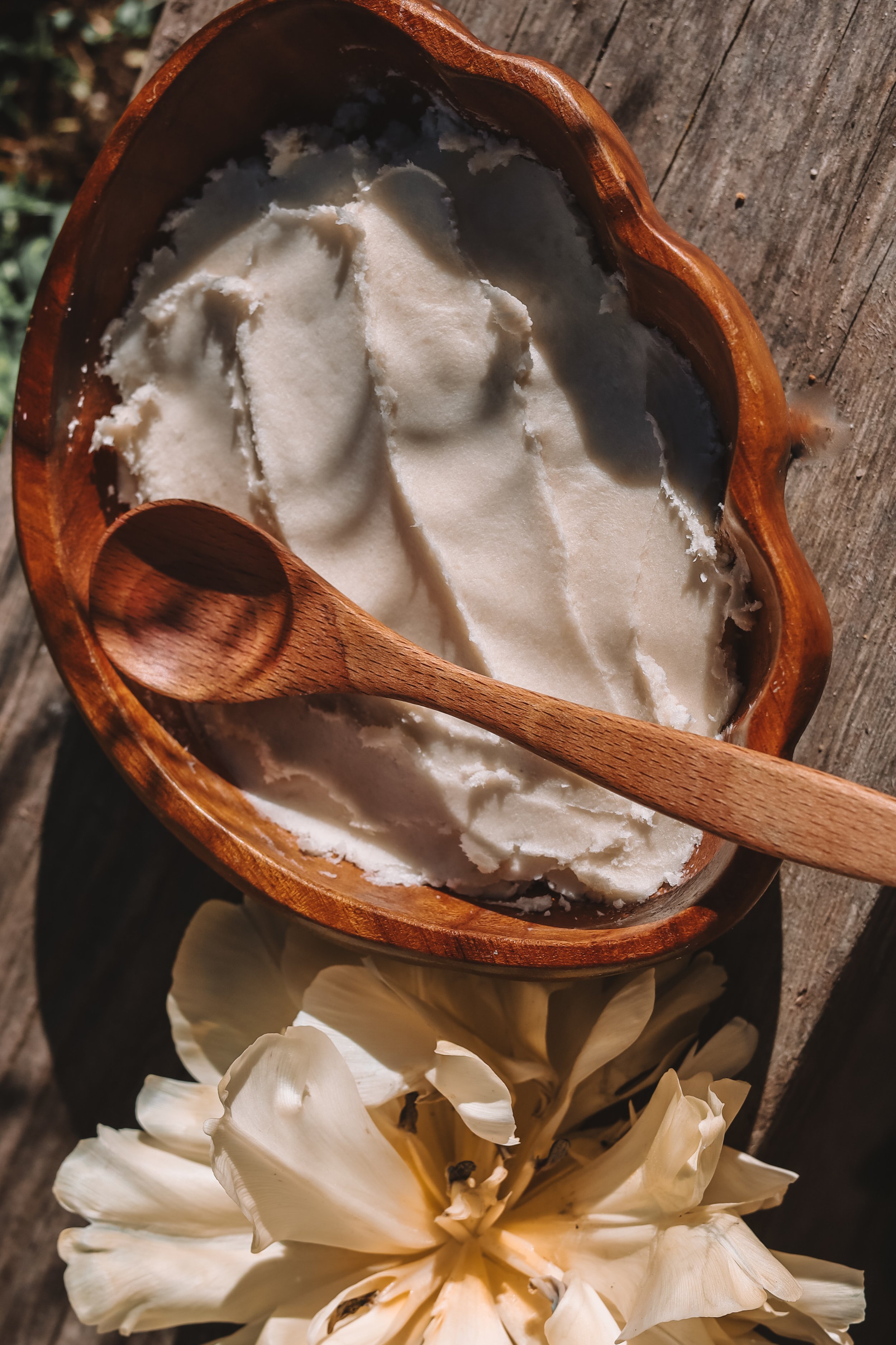 a bowl of shea butter