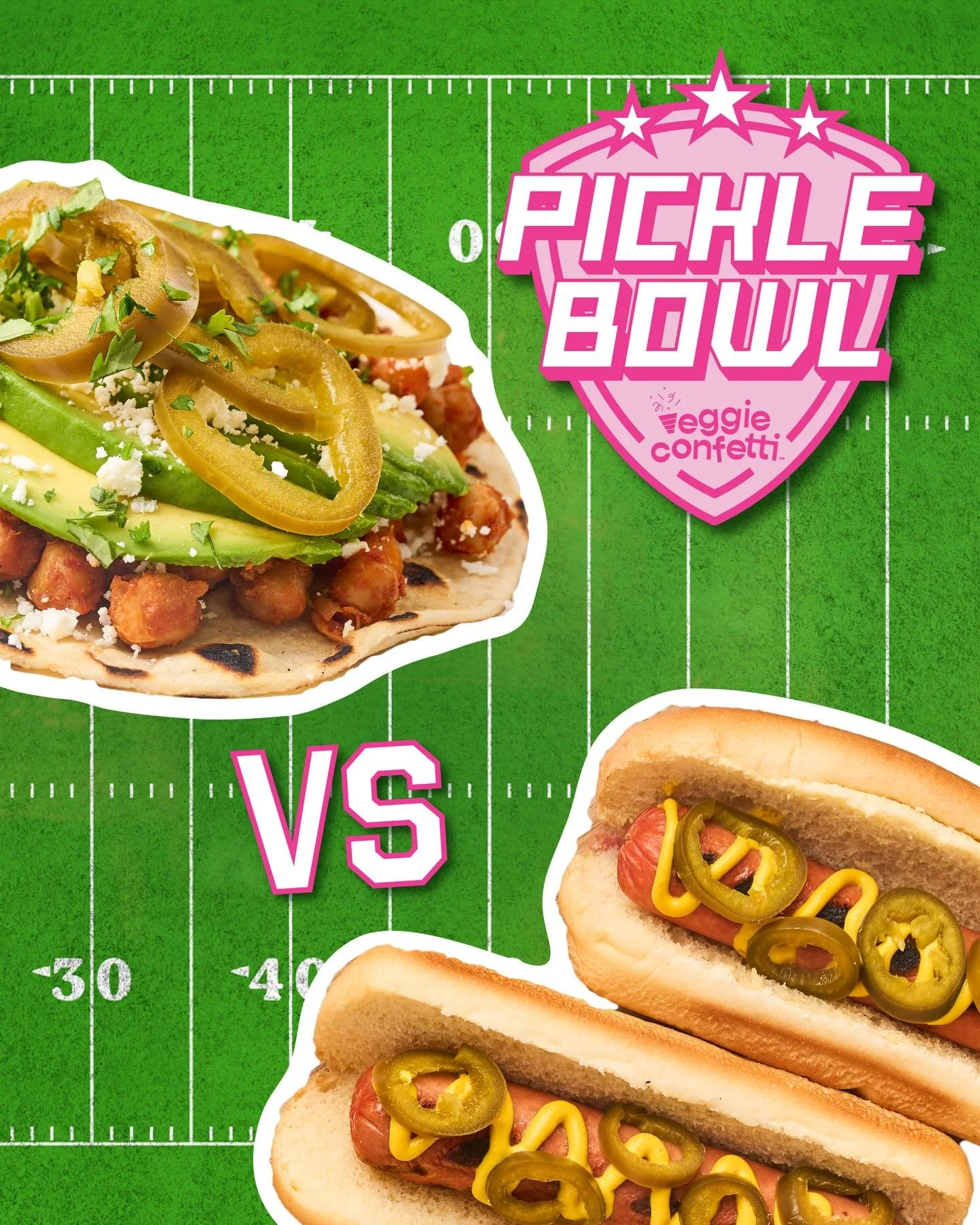 🎉Pickle Bowl Match-Up #3🎉
&nbsp;
Hot Dog with Picked Jalapenos vs Tacos with Pickled Jalapenos &ndash; What are you picking to spice up?
&nbsp;
Cast your vote in the poll/comments for a chance to win Veggie Confetti product and swag!!
&nbsp;
#givea