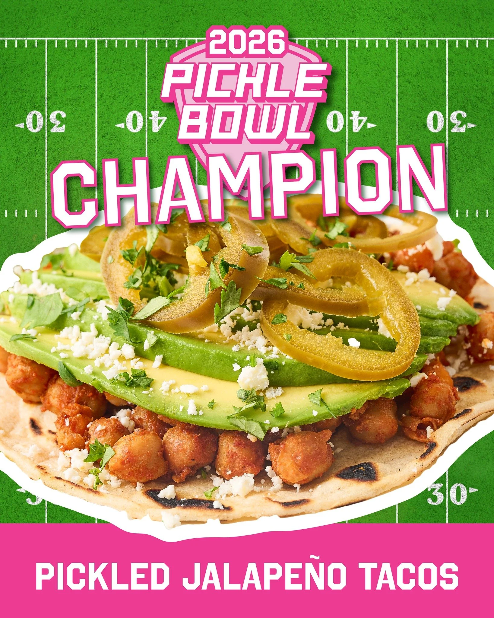 🎉 Pickle Bowl CHAMP: Tacos with Pickled Jalape&ntilde;os 🎉
 
Thank you everyone for playing along! 
 
Click the store locator link in bio to find some Veggie Confetti Pickled Jalape&ntilde;os near you before the big game!