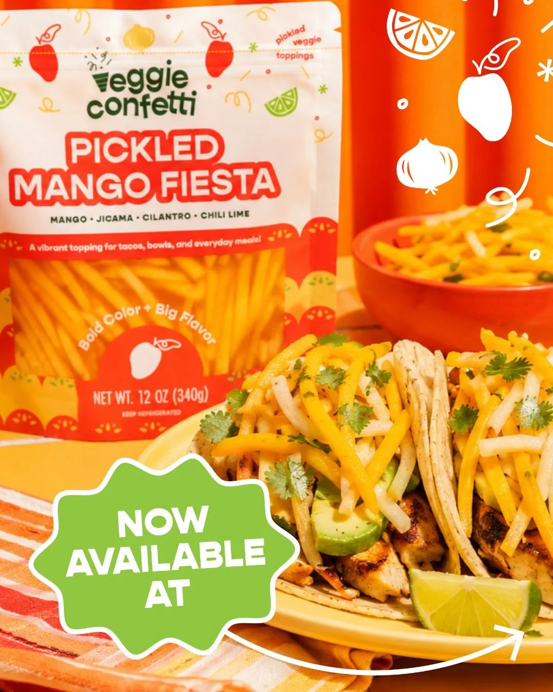 ICYMI: We brought the fiesta to select @wegmans 👏💃🥭🍋&zwj;🟩

Our NEW veggie topper is refreshingly bold, bursting with bright, tangy flavor, and the perfect addition to your tacos, bowls, salads, sandwiches, your favorite protein and more!

Click