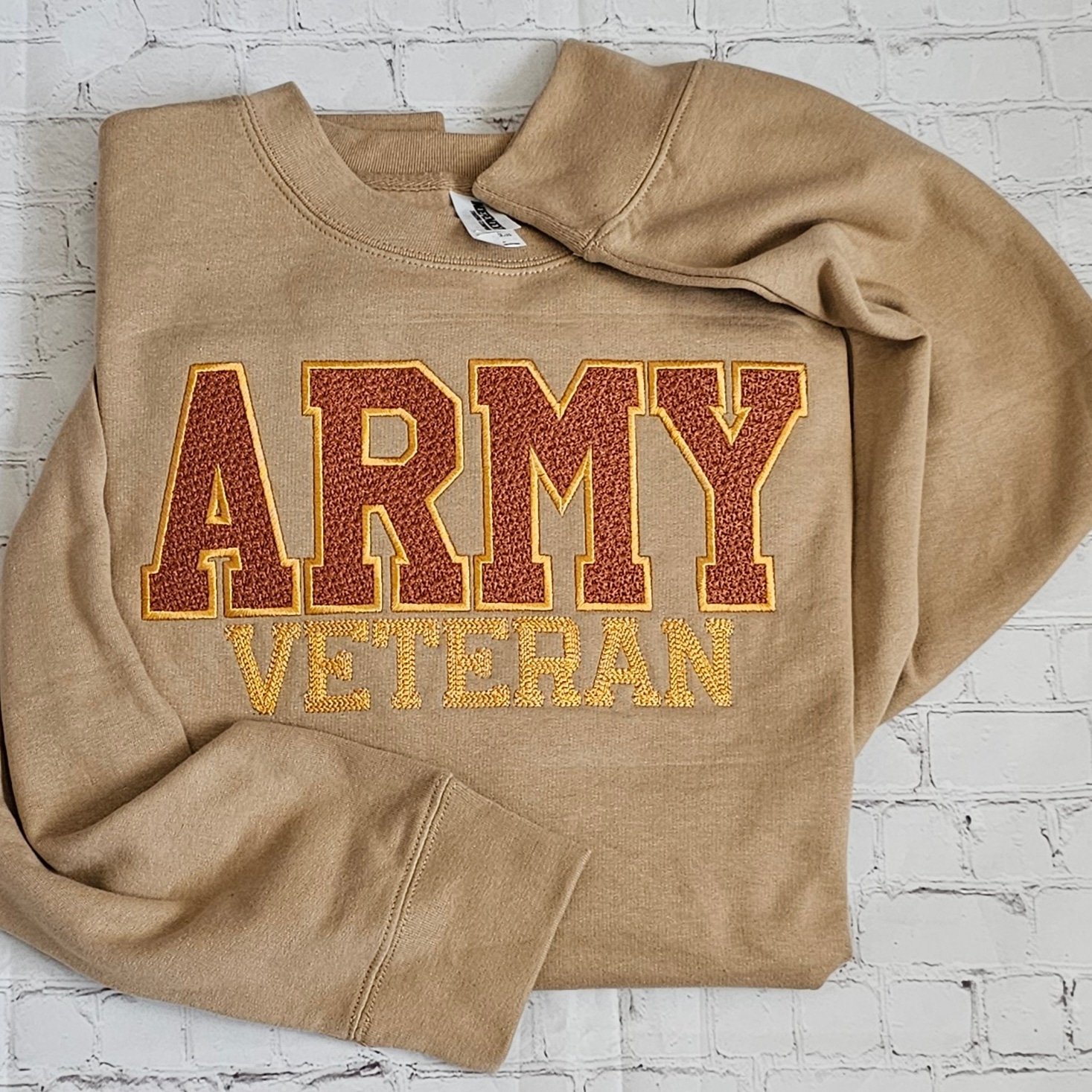 Proud Army Veteran Embroidered Sweatshirt