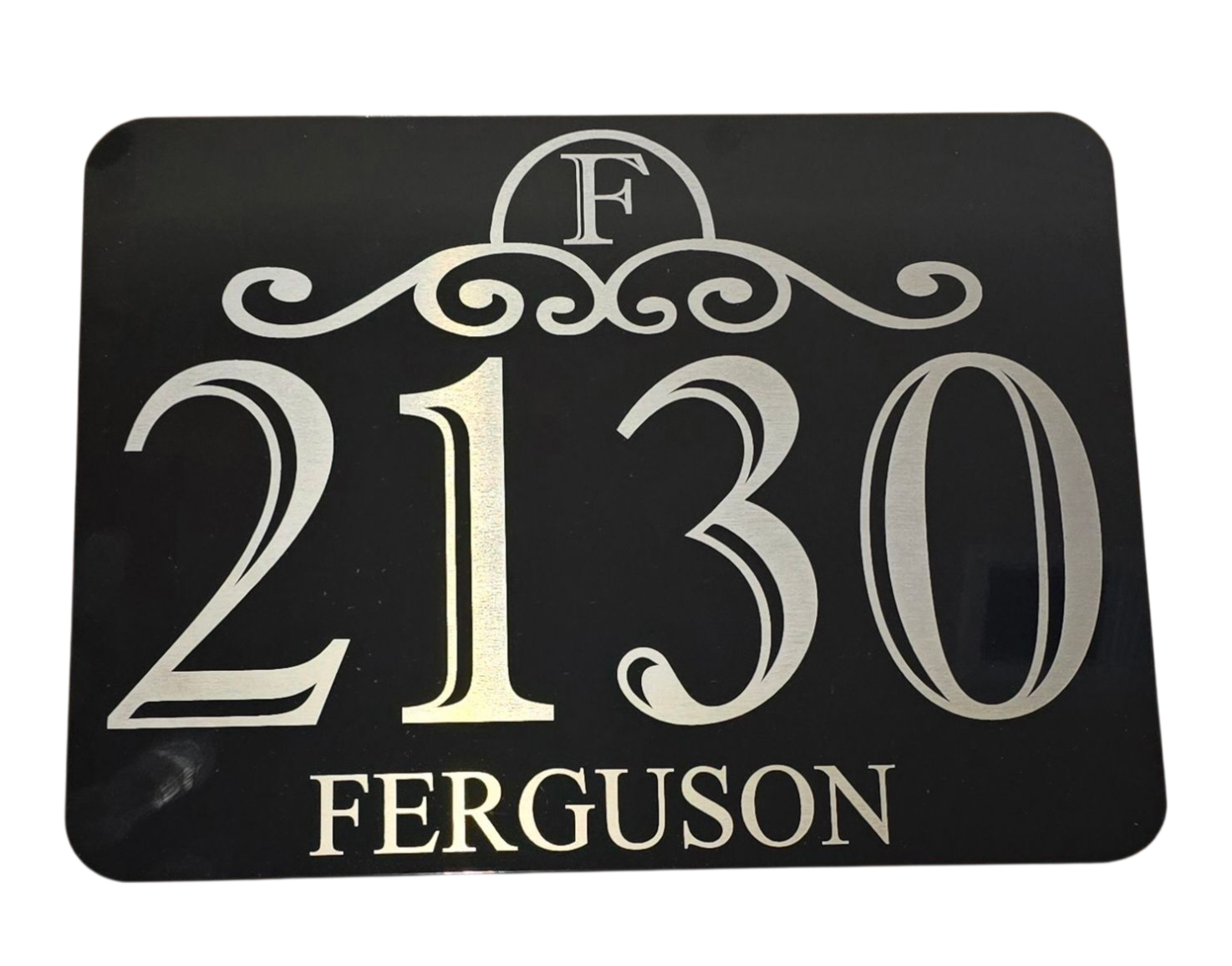 Custom Engraved Aluminum House Number Sign – 12" x 9" Black Weatherproof Address Plaque
