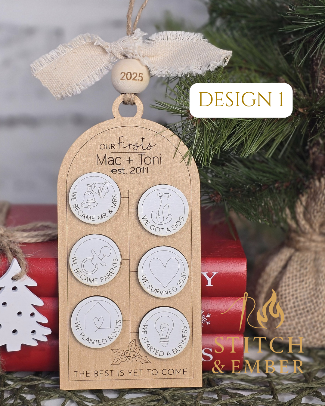 Customizable "Our Story" Milestone Christmas Ornament