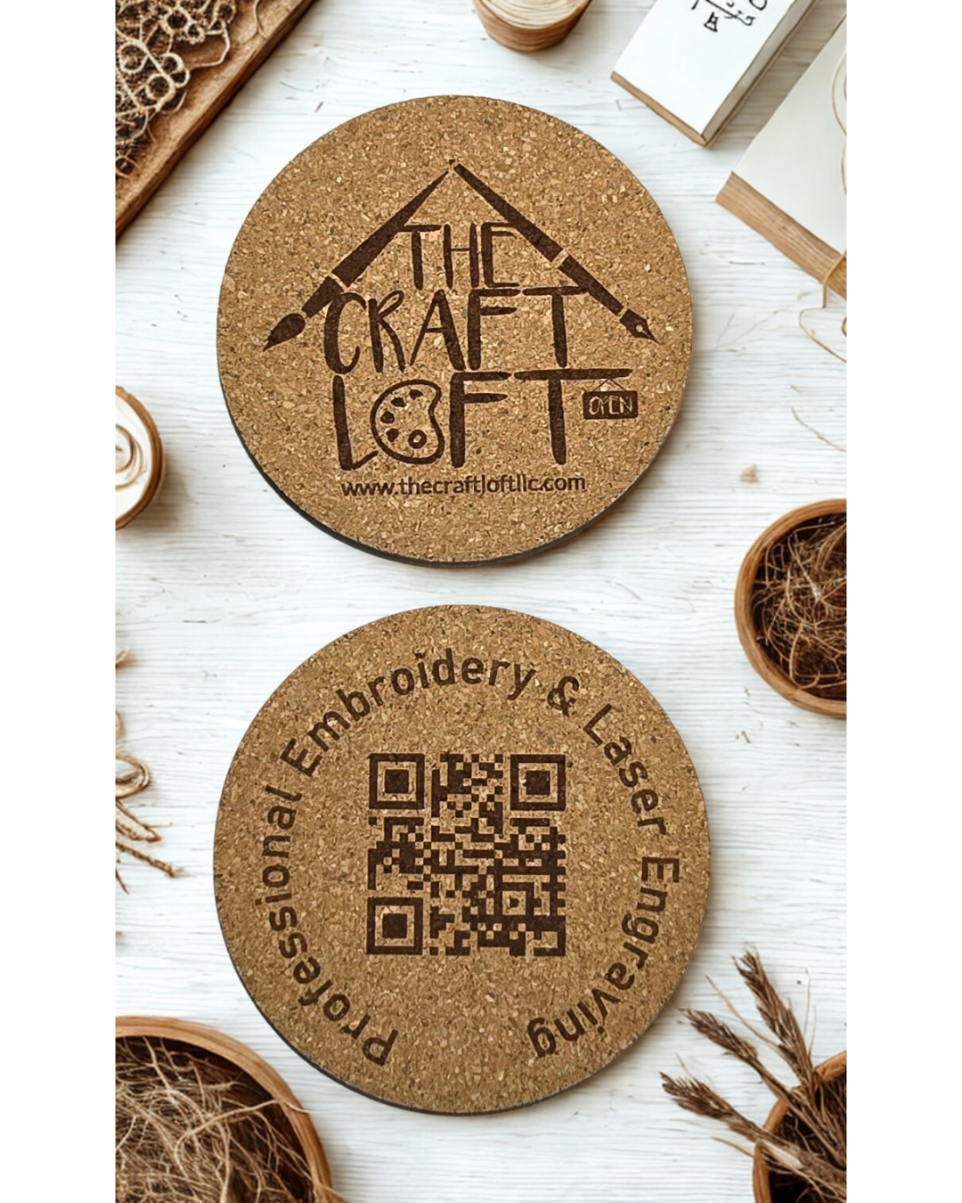 Laser Engraved Branded/Promotional Cork Coasters