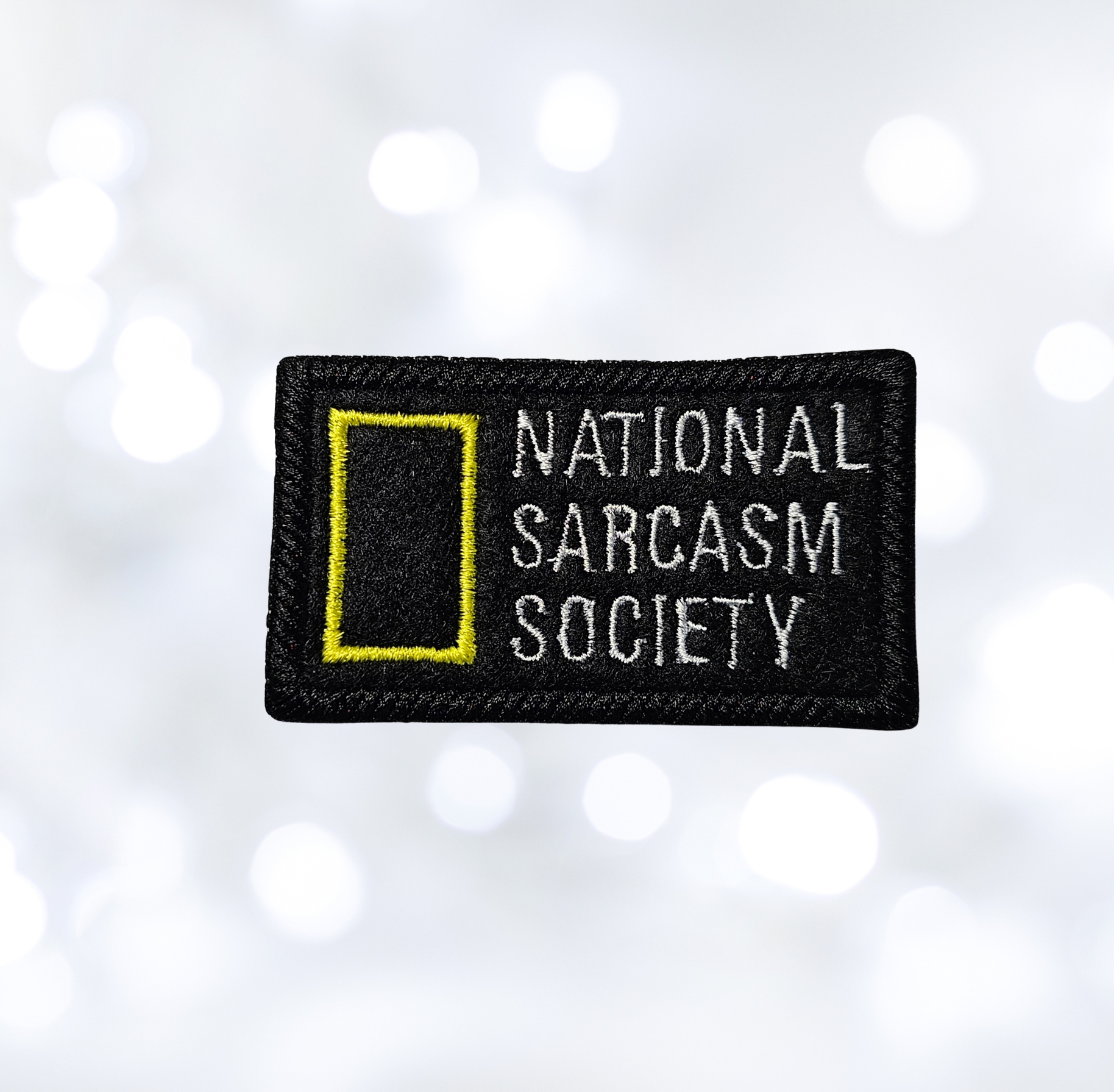 Iron On Embroidered Patch for Hats – 'National Sarcasm Society'