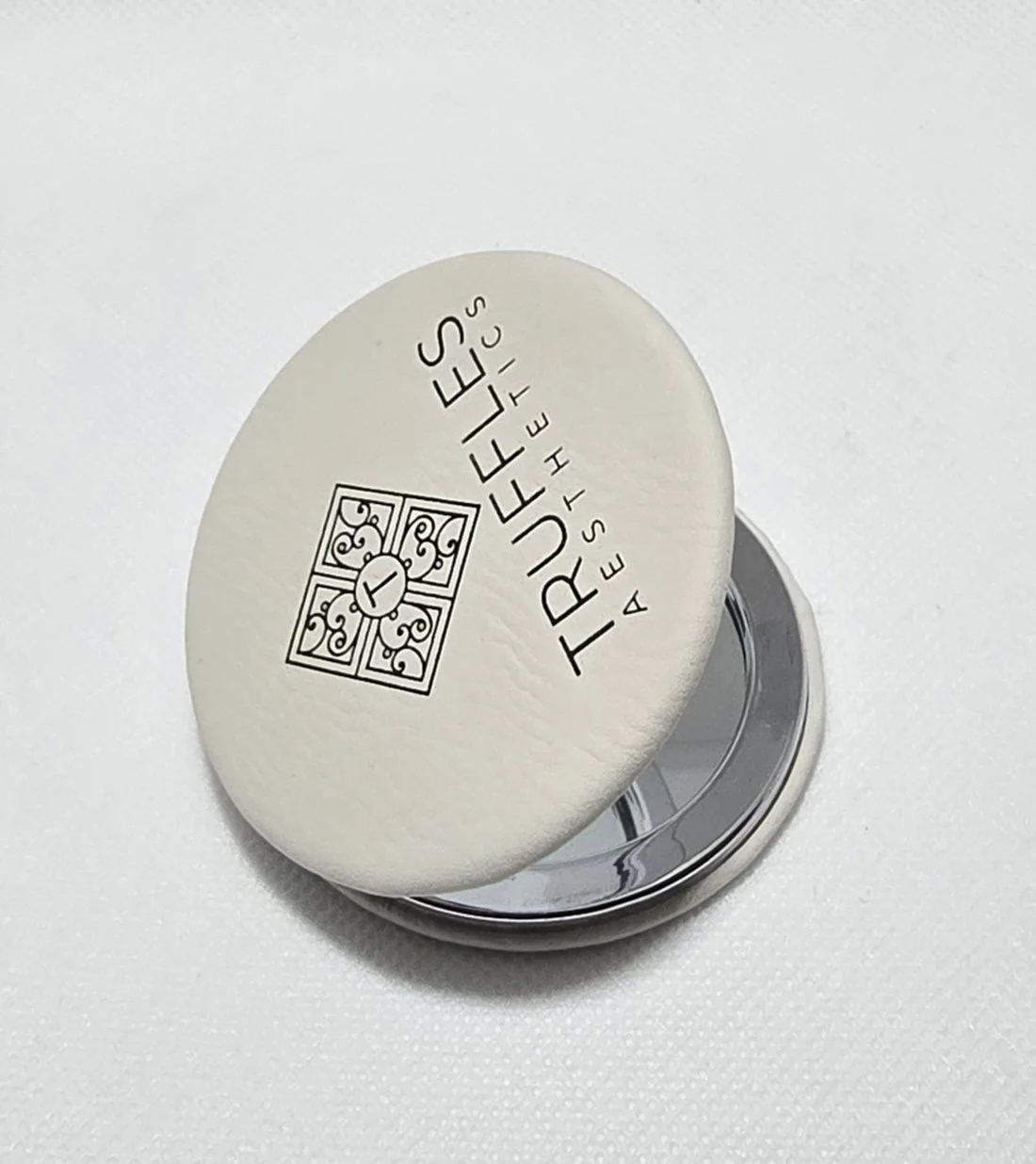 Custom Laser Engraved Leatherette Branded/Promotional Compact Mirror