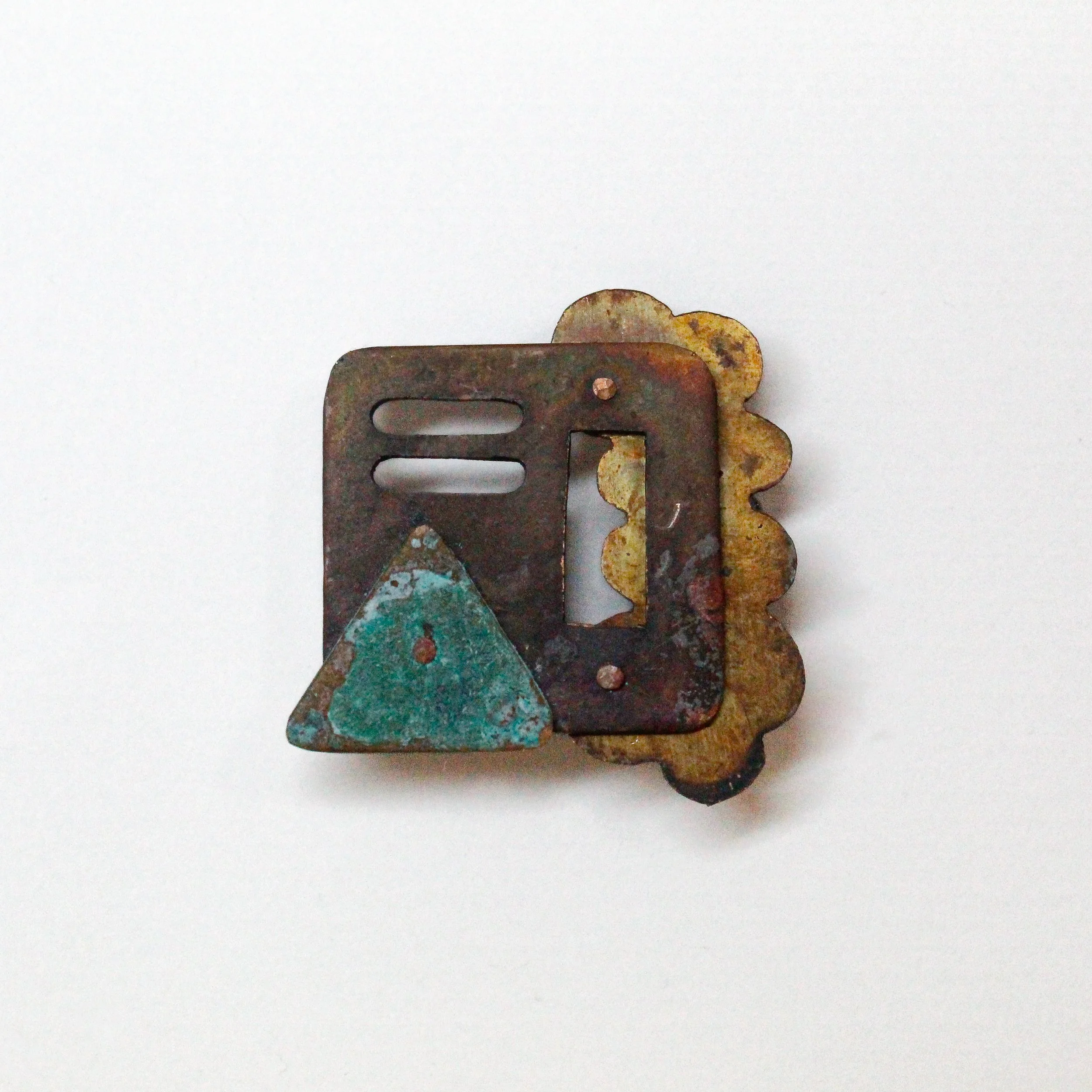 257258260 | copper, assorted immersion patination | 1.375" x 1.375" | 2024 | Front