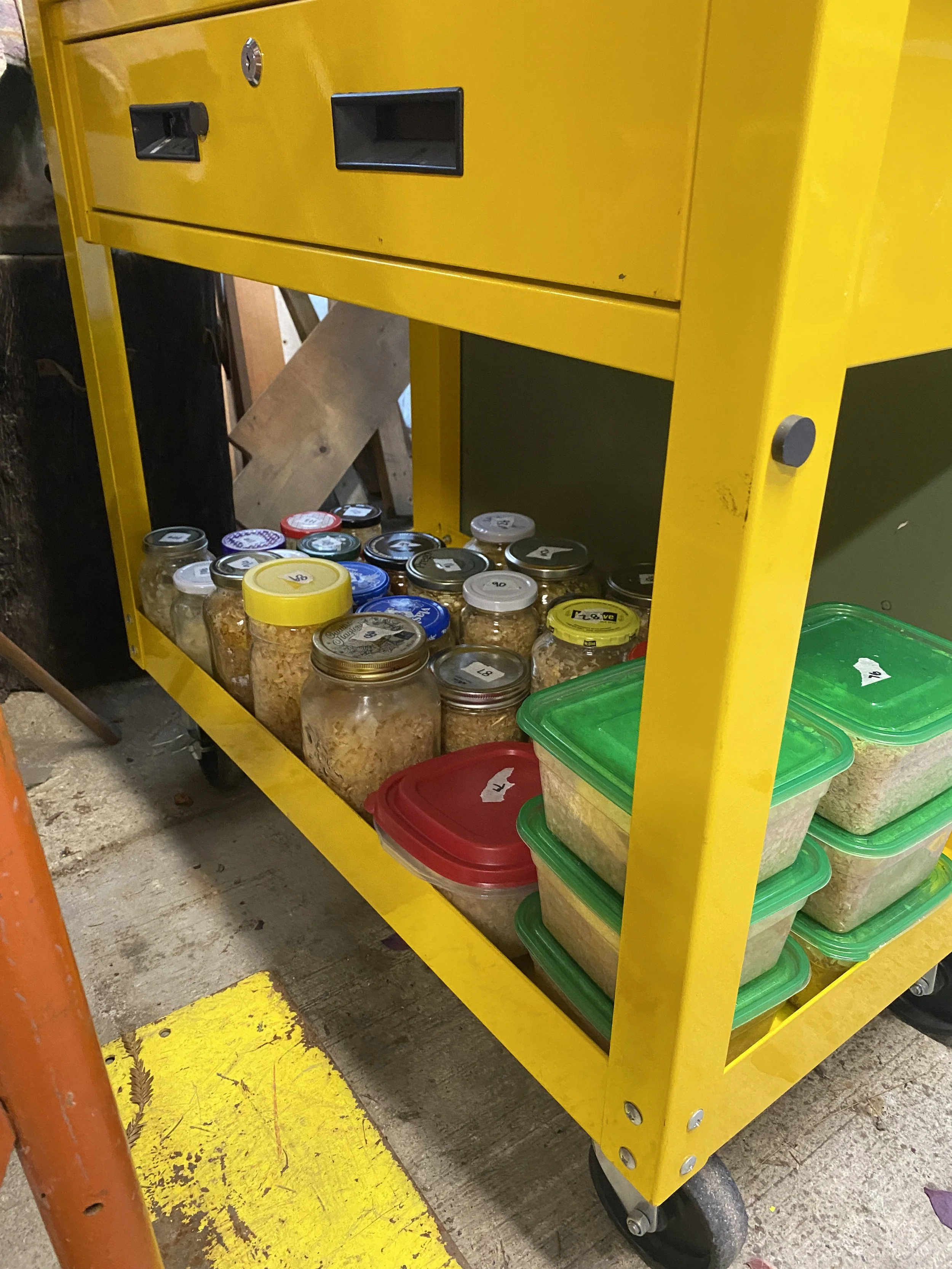 Jars for burying in sawdust