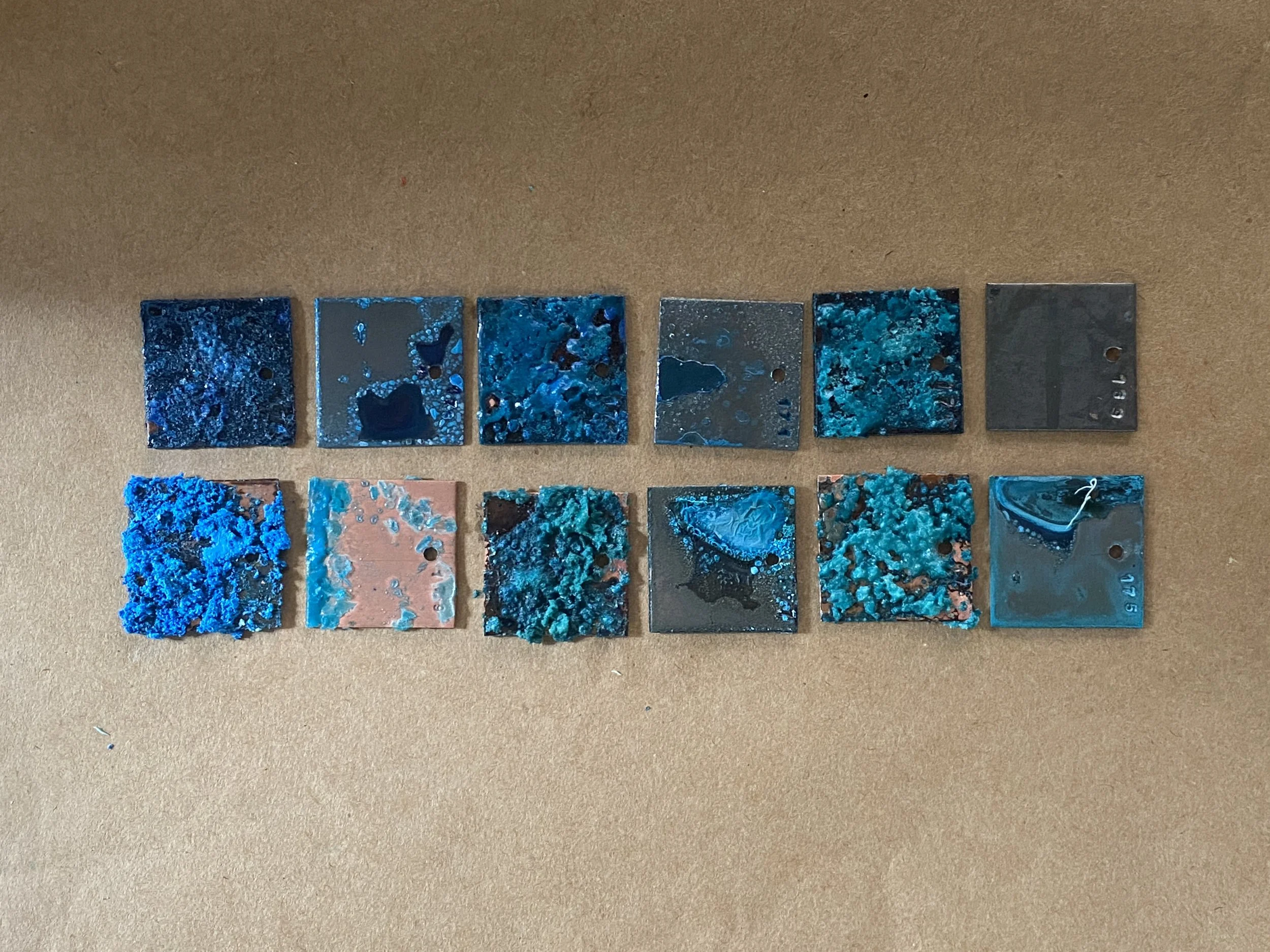 7 day fumigation verdigris with and without salt crystals