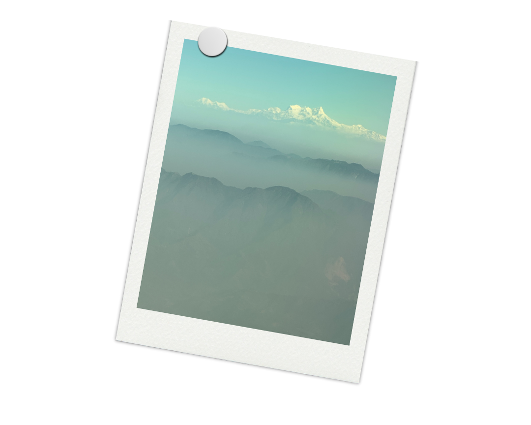 Picture of Everest taken by Robert Alt from his plane window as he arrives in Nepal.