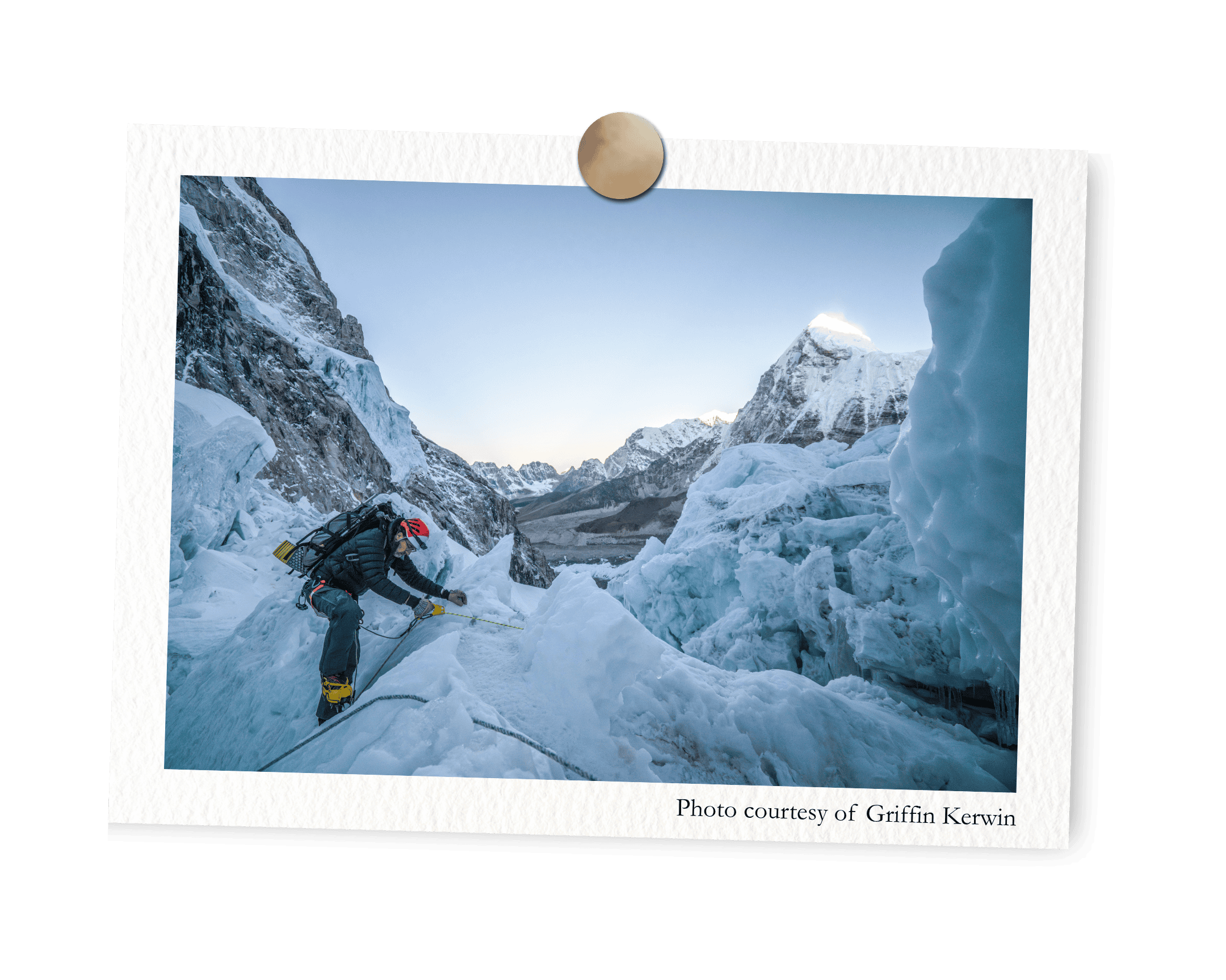 Robert Alt crossing the Khumbu Icefall.