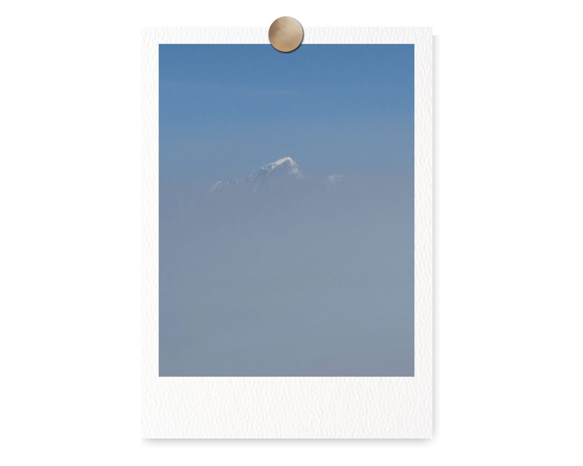 View of Everest from the helicopter on the descent into Lukla.