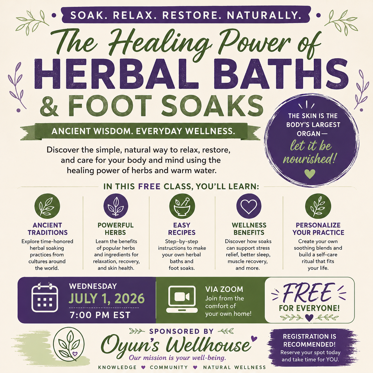 The Healing Power of Herbal Baths &amp; Foot Soaks (Virtual)