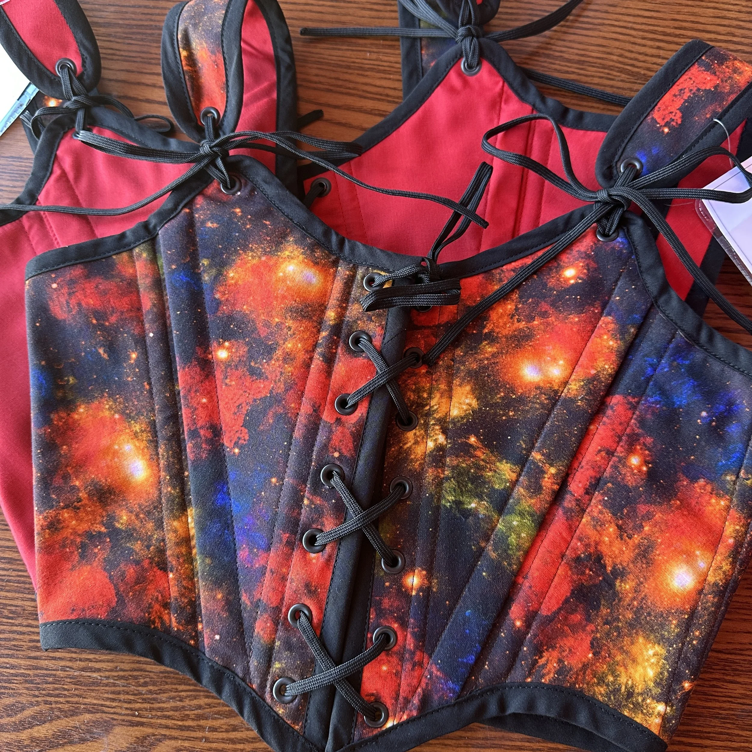 Bodice - Orange Galaxy & Black Reversible Bodice