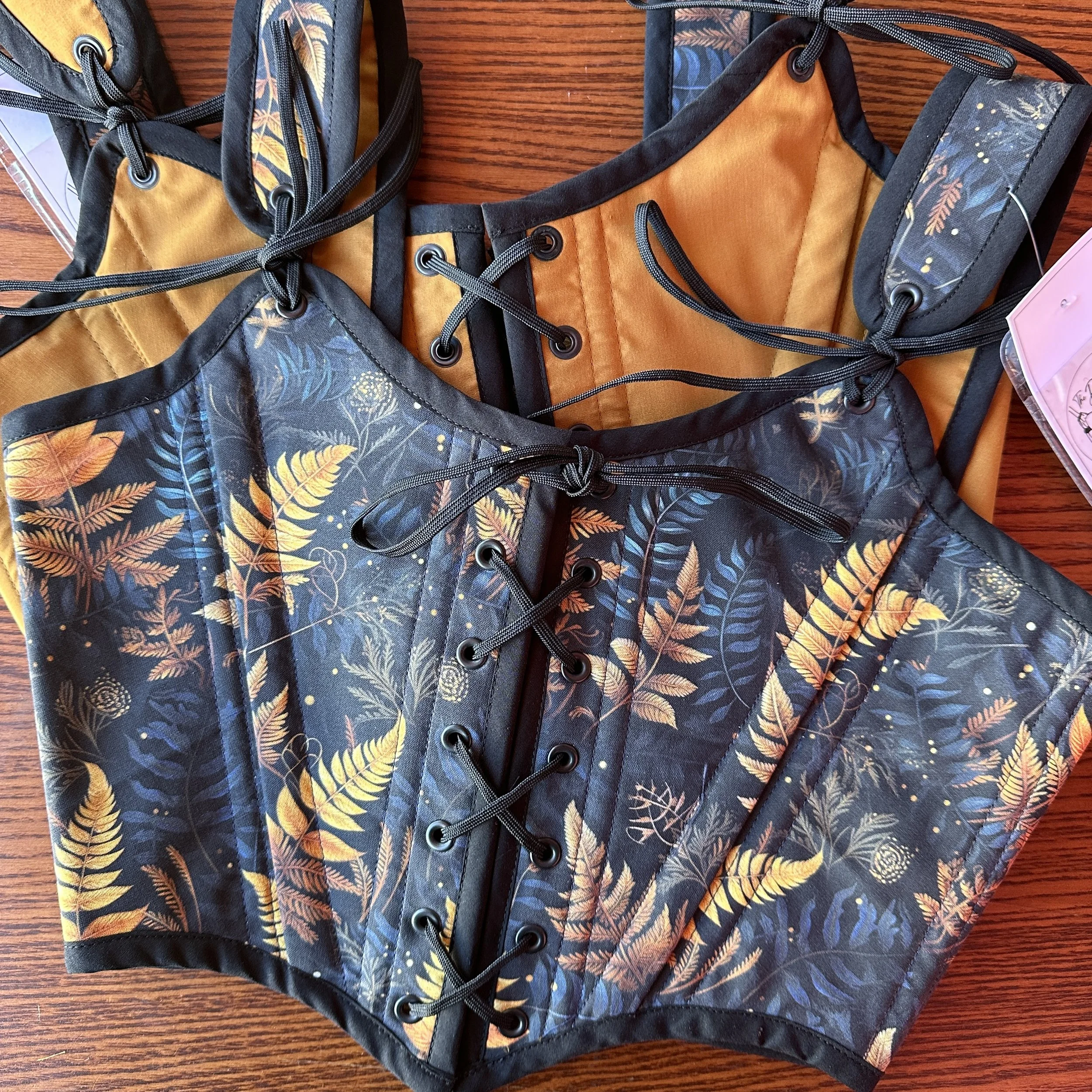 Bodice - Gold Ferns & Gold Reversible Bodice