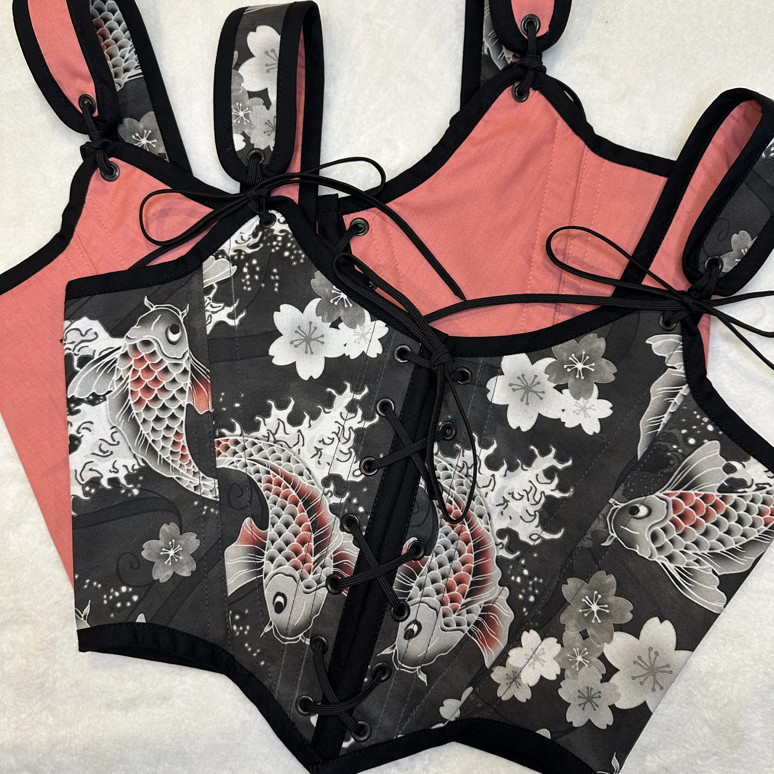 Bodice - Koi Sakura & Salmon Reversible Bodice