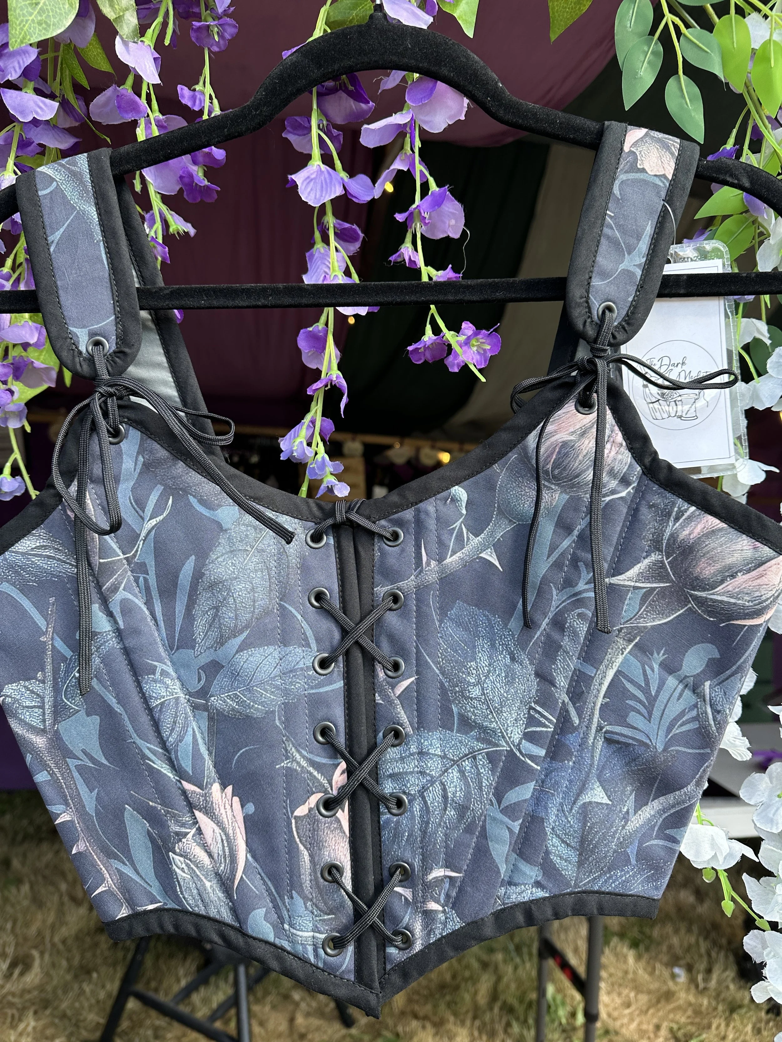 Bodice - Blushing Thorns & Black Reversible Bodice
