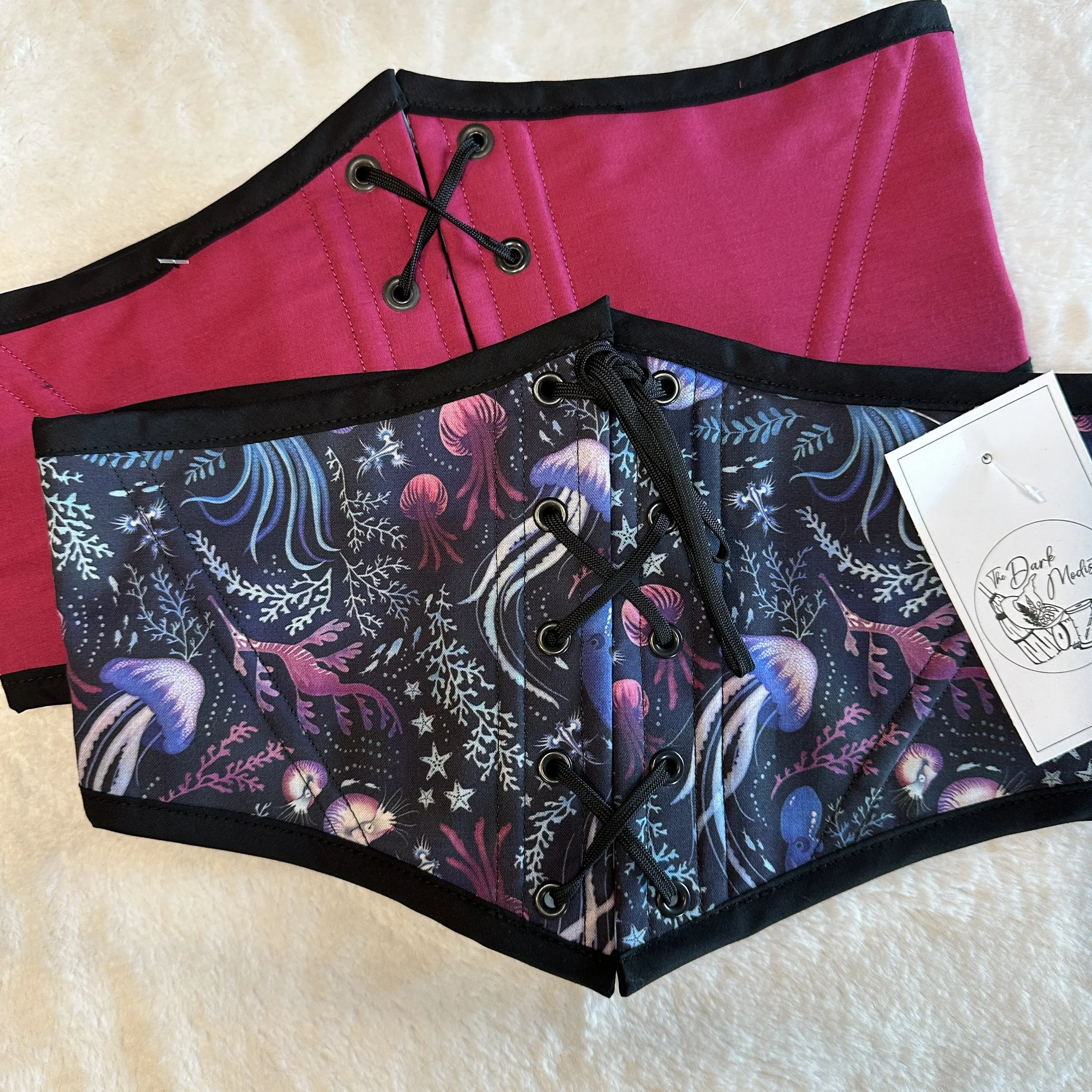 Belt - Ocean Beauty & Magenta Reversible Corset Belt