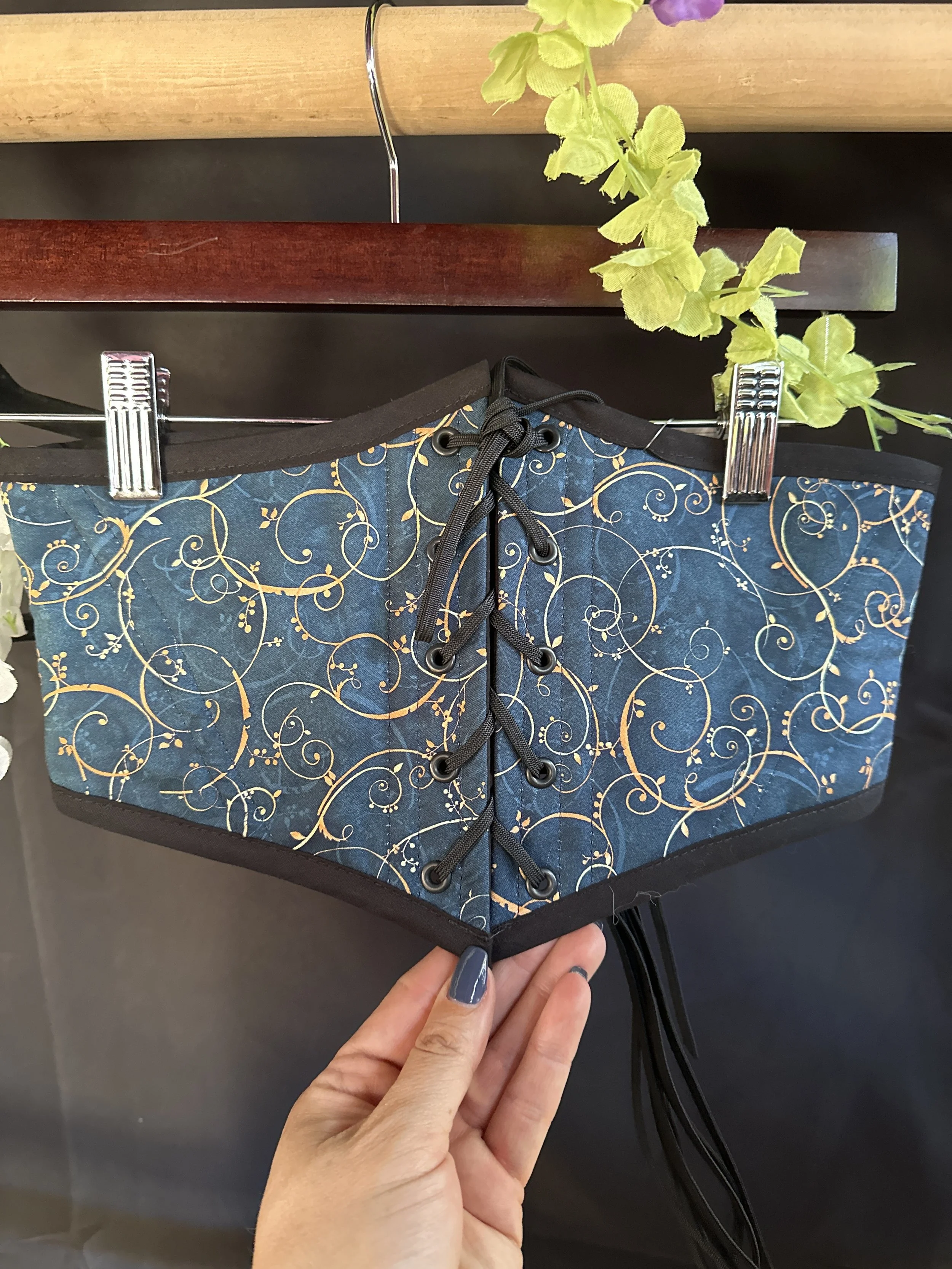 Belt - Filagree & Black Cotton Corset Belt