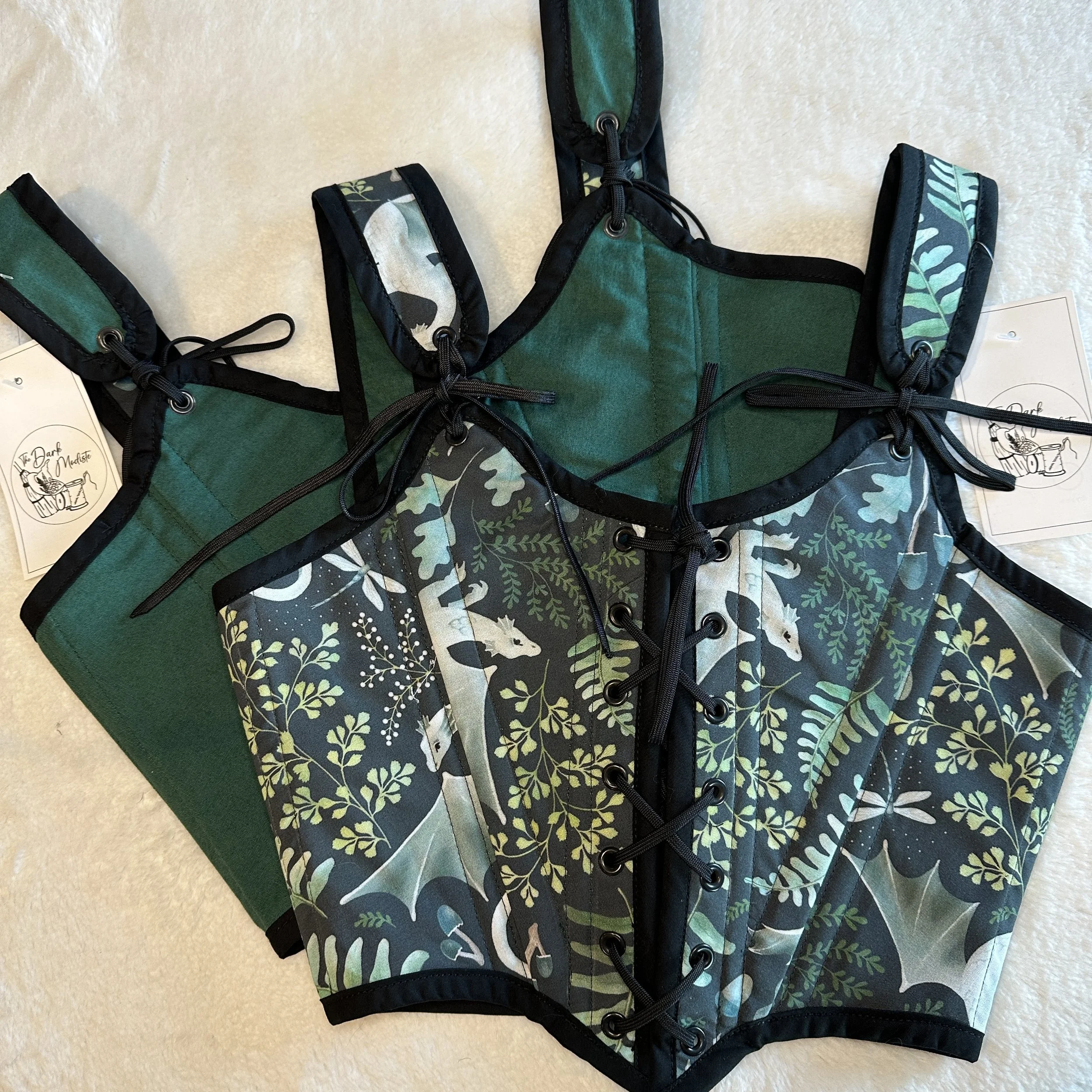 Bodice - Forest Dragons & Green Reversible Bodice