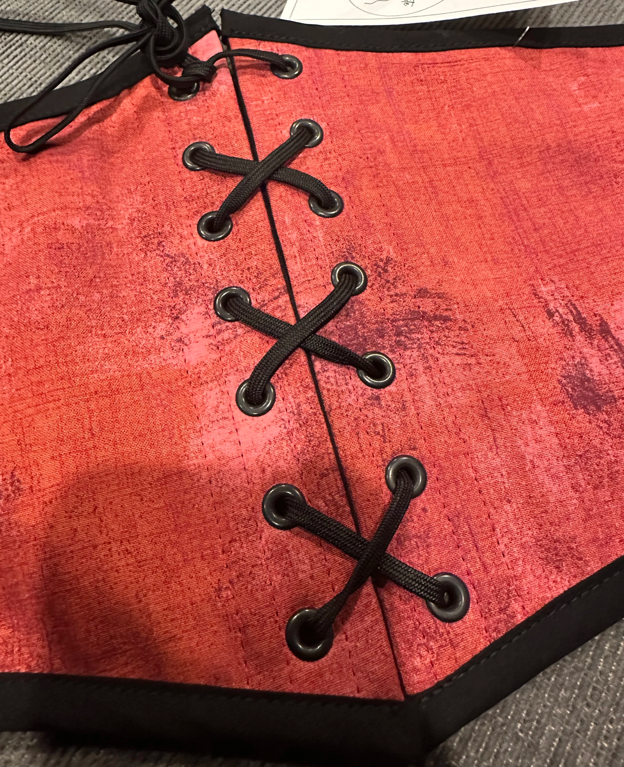 Belt - Pink Brushed & Black Reversible Corset Belt