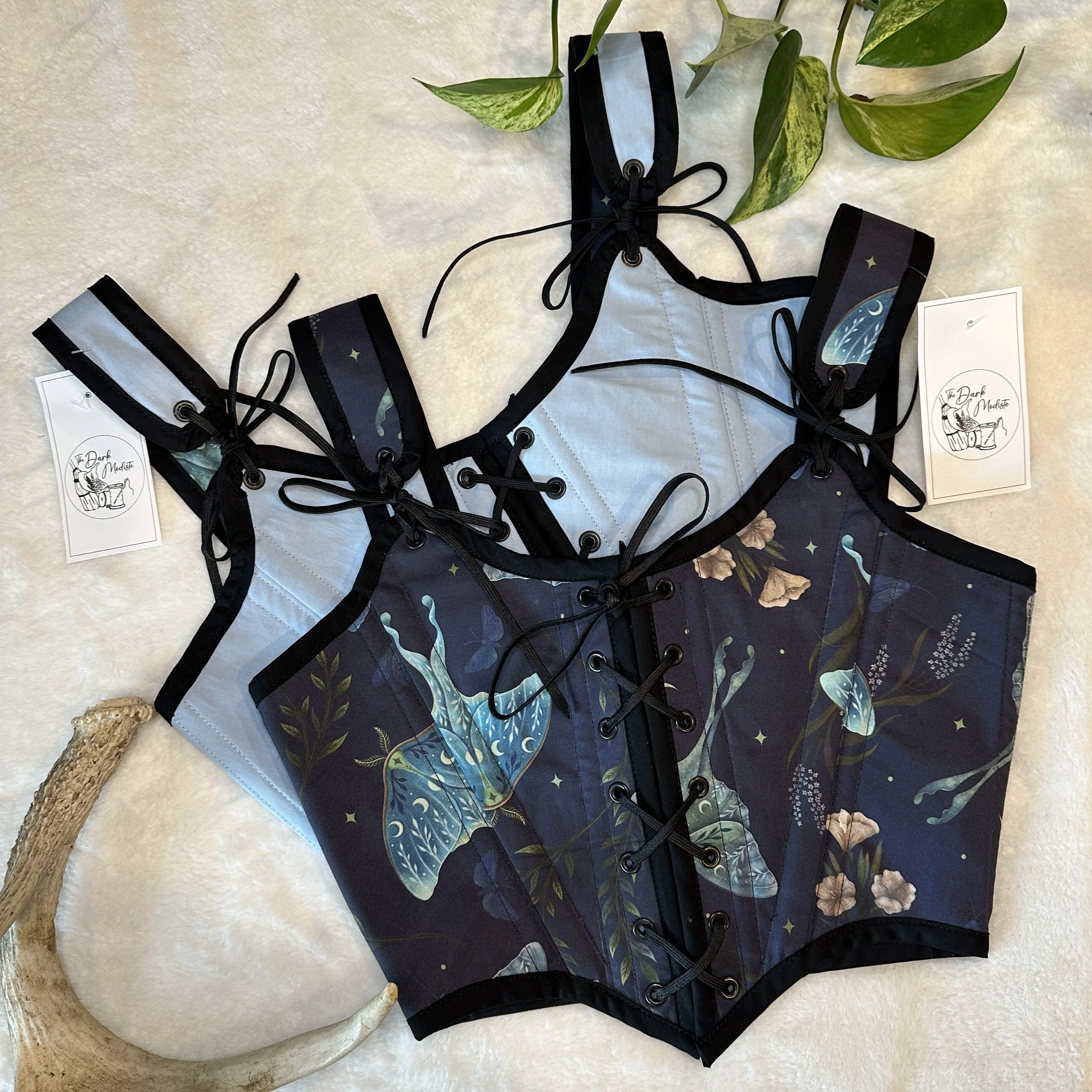 Bodice - Luna Moths & Light Blue Reversible Bodice