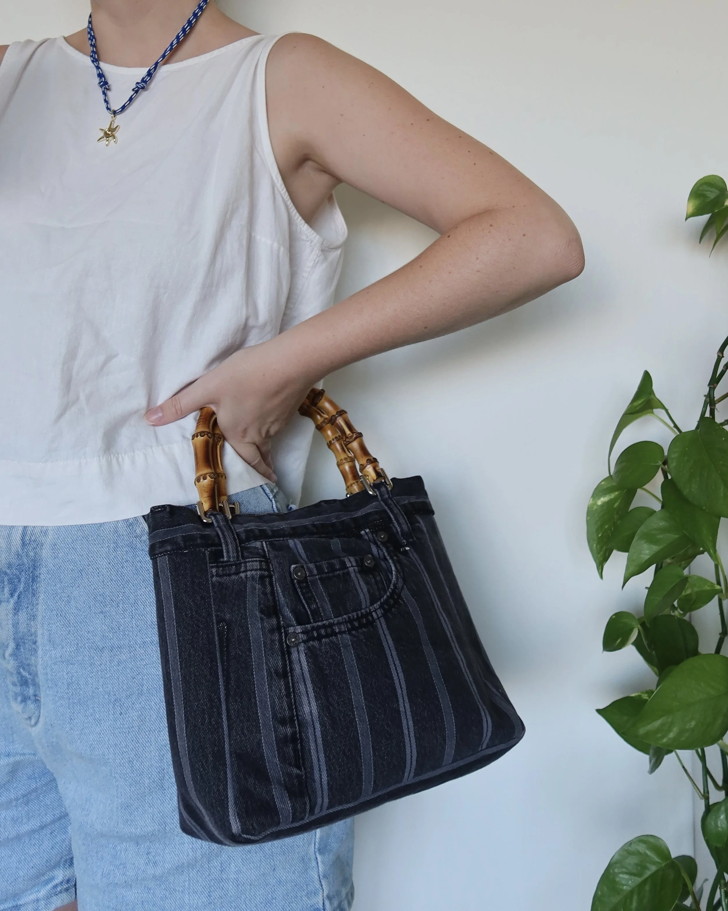 Boyish Bamboo Handle Bag