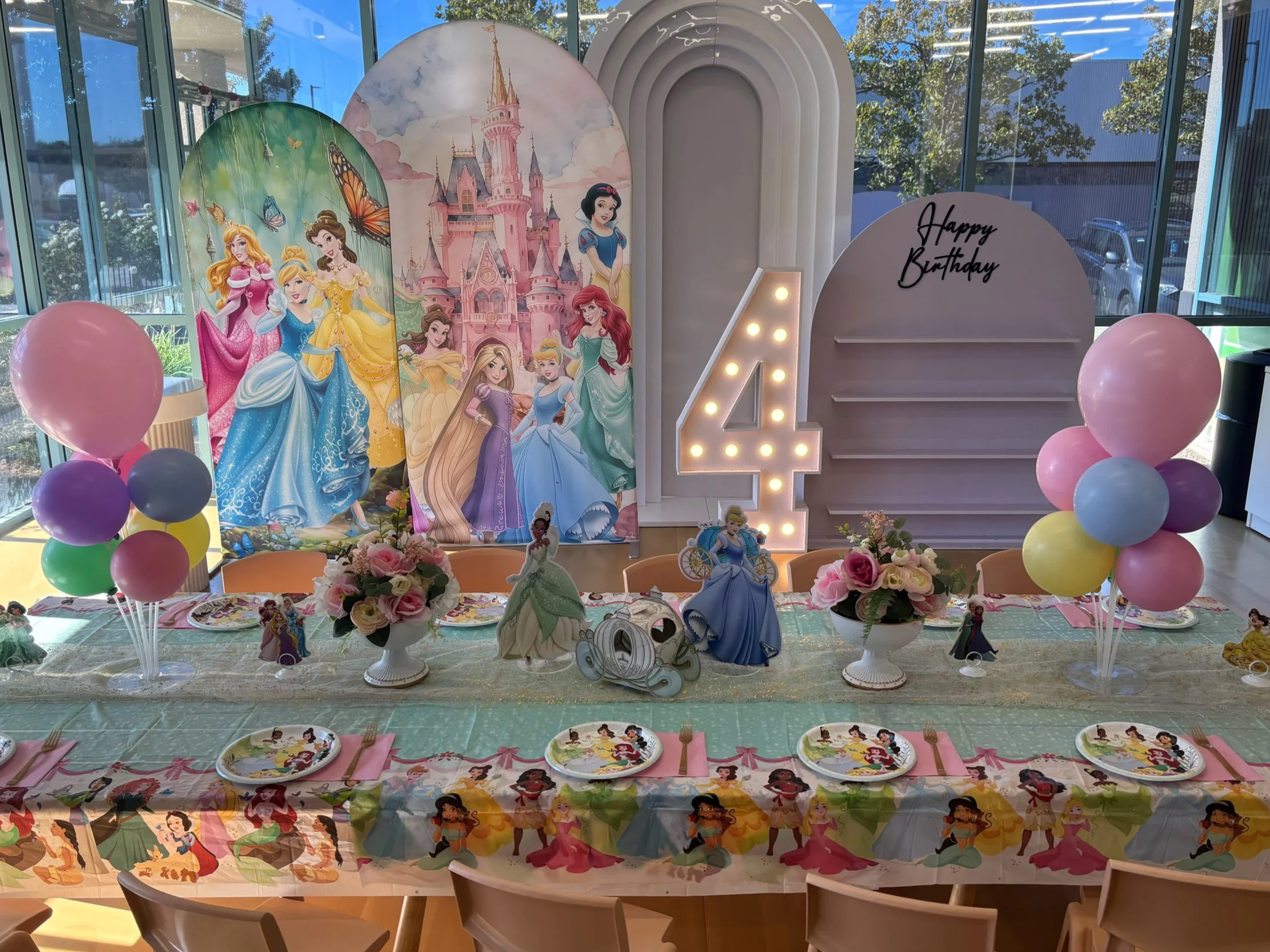 Princess - Disney Classic party setup at Enchanted Rocklin