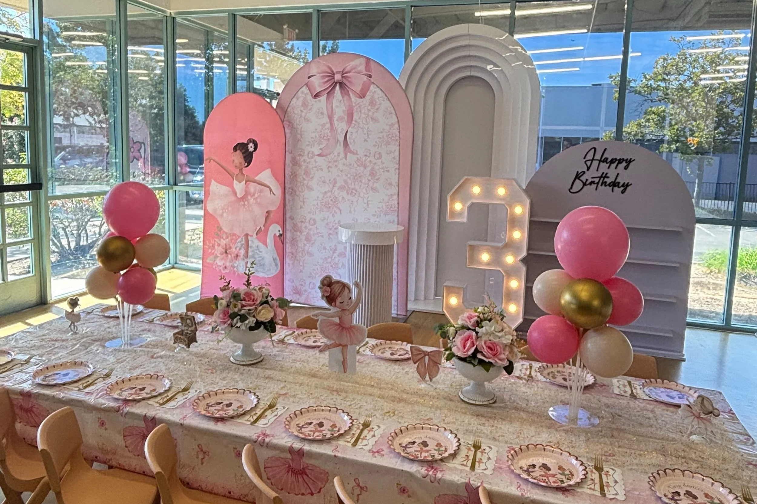Ballerina Classic party setup at Enchanted Rocklin