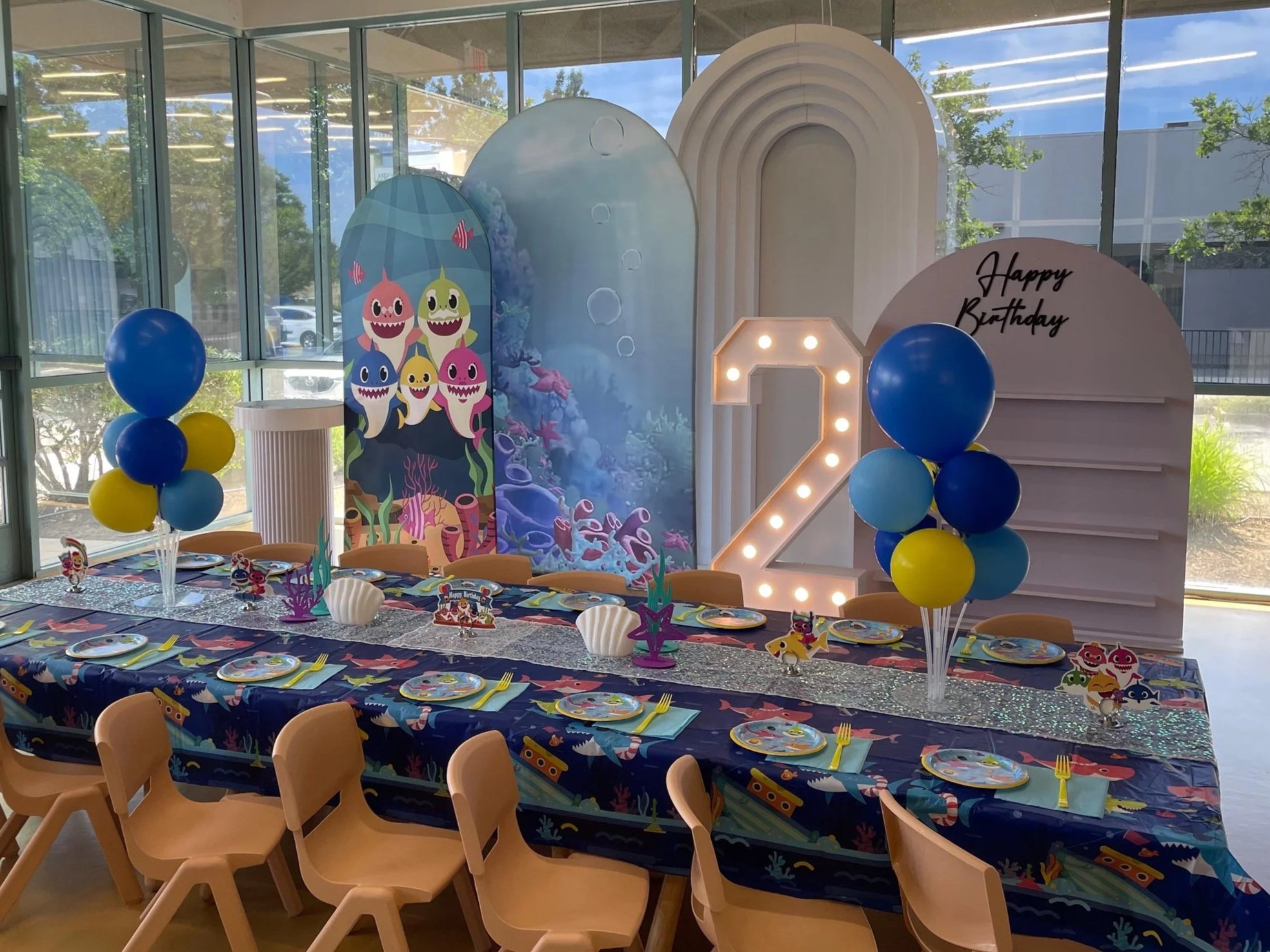Baby Shark Classic party setup at Enchanted Rocklin