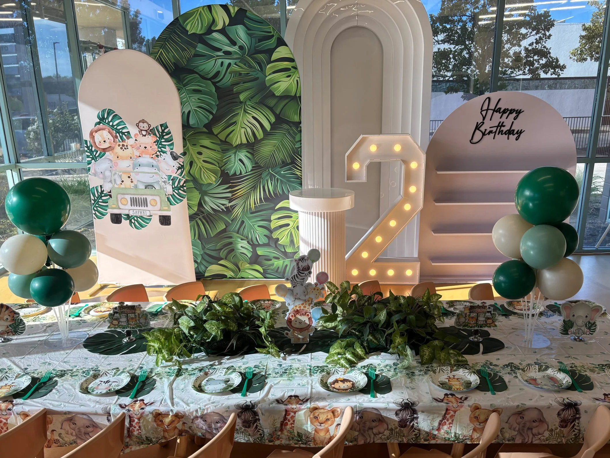 Safari Classic party setup at Enchanted Rocklin