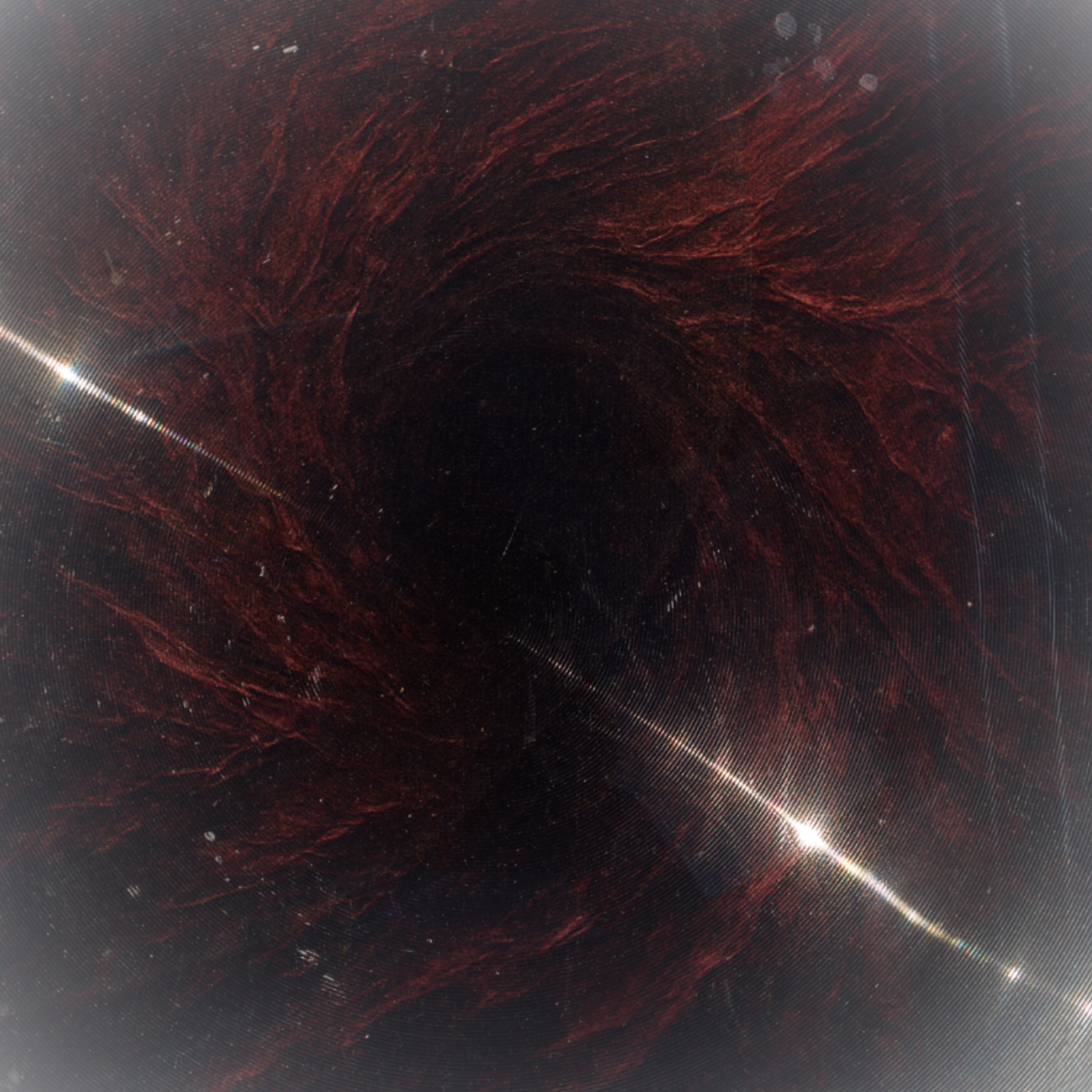 A promotional graphic for Flux Hound's album 'Blood Tuning' featuring abstract design elements and a large, close-up image of a pink, flowing mushroom or flower.