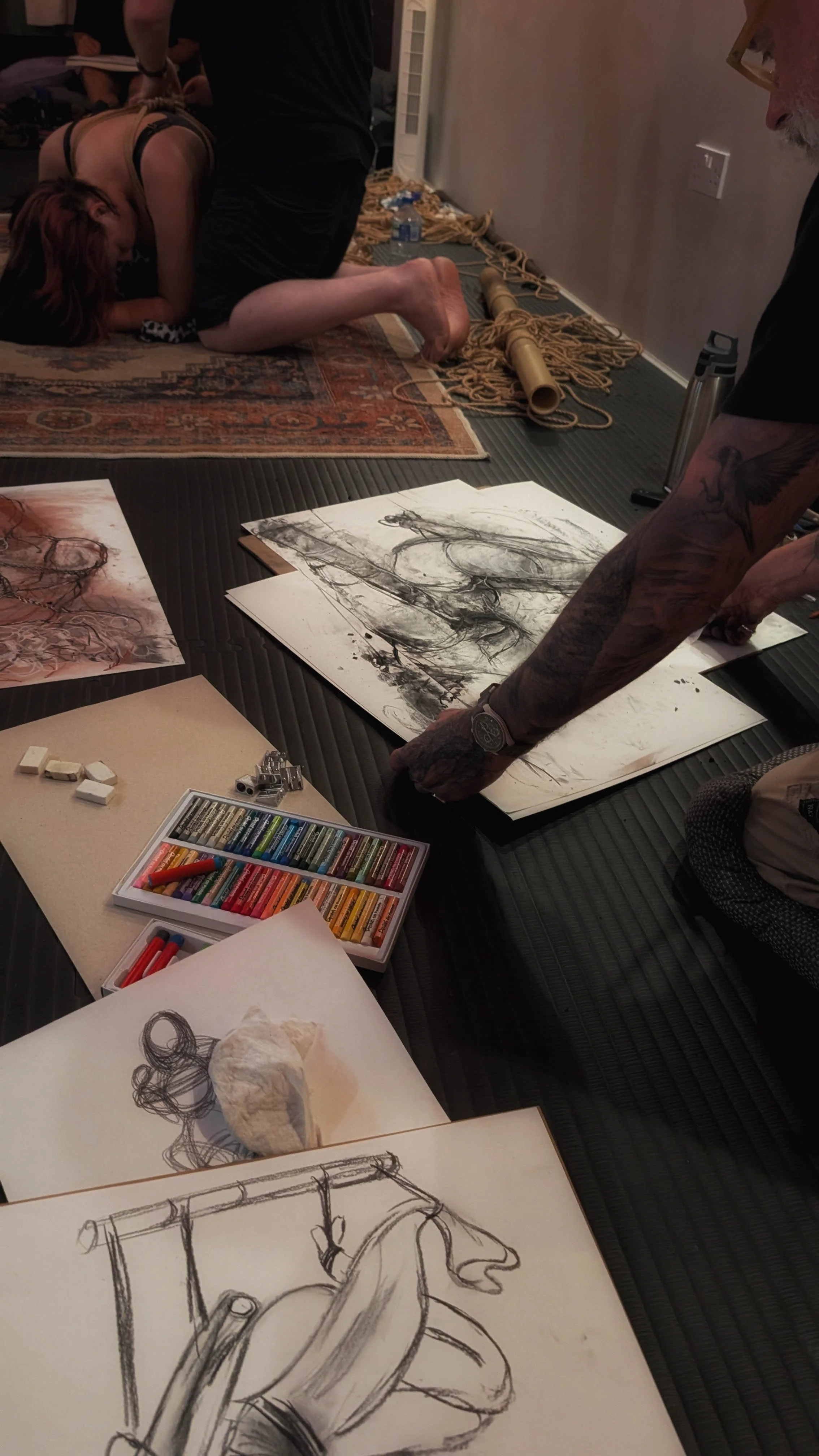 © Shibari Lounge – rope jam and workshops in Essex. Kinbaku art life drawing. Not for reproduction..jpg